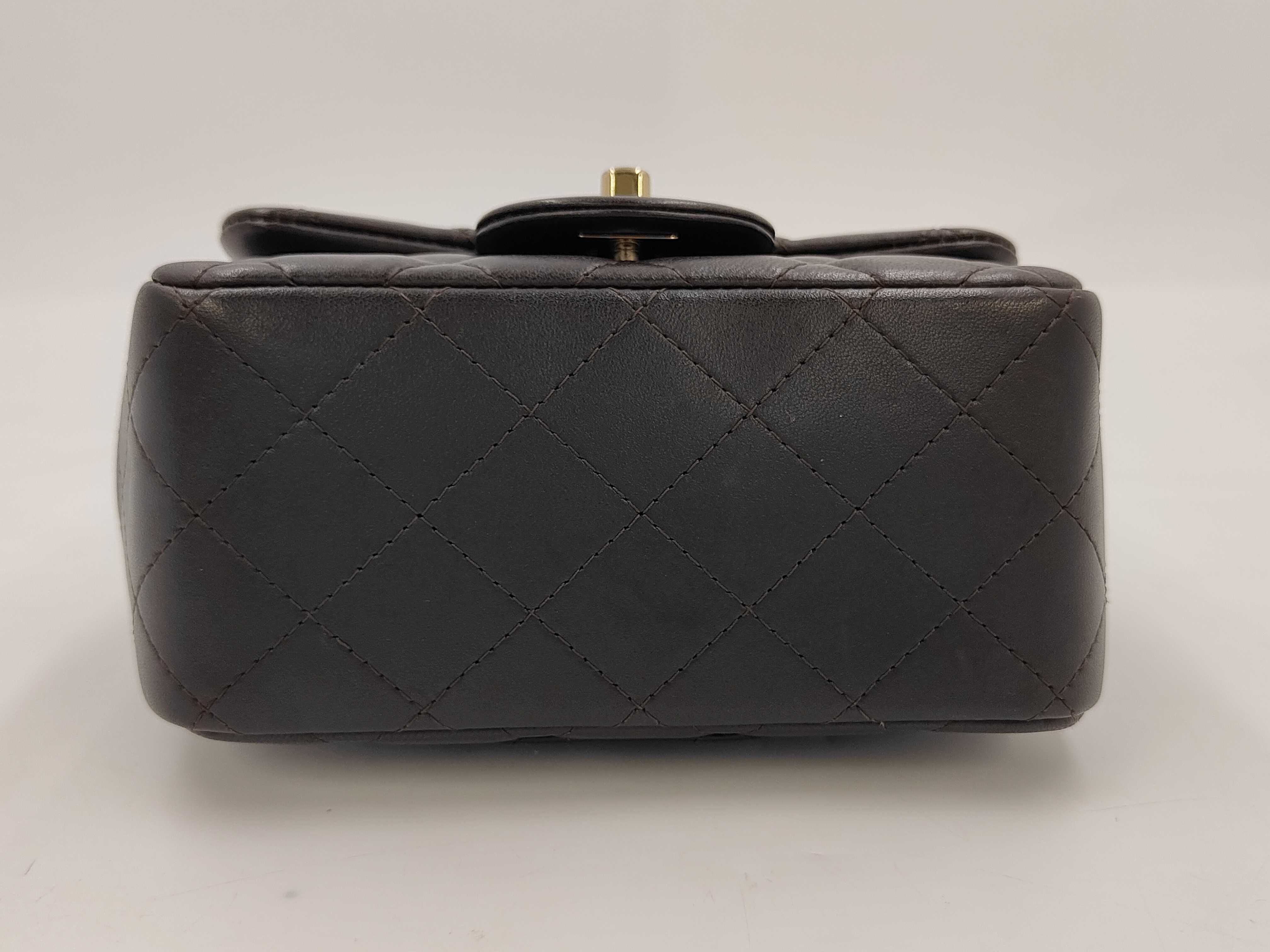 Lambskin Dark Brown Mini Matelassé RFID Shoulder Bag — view 6