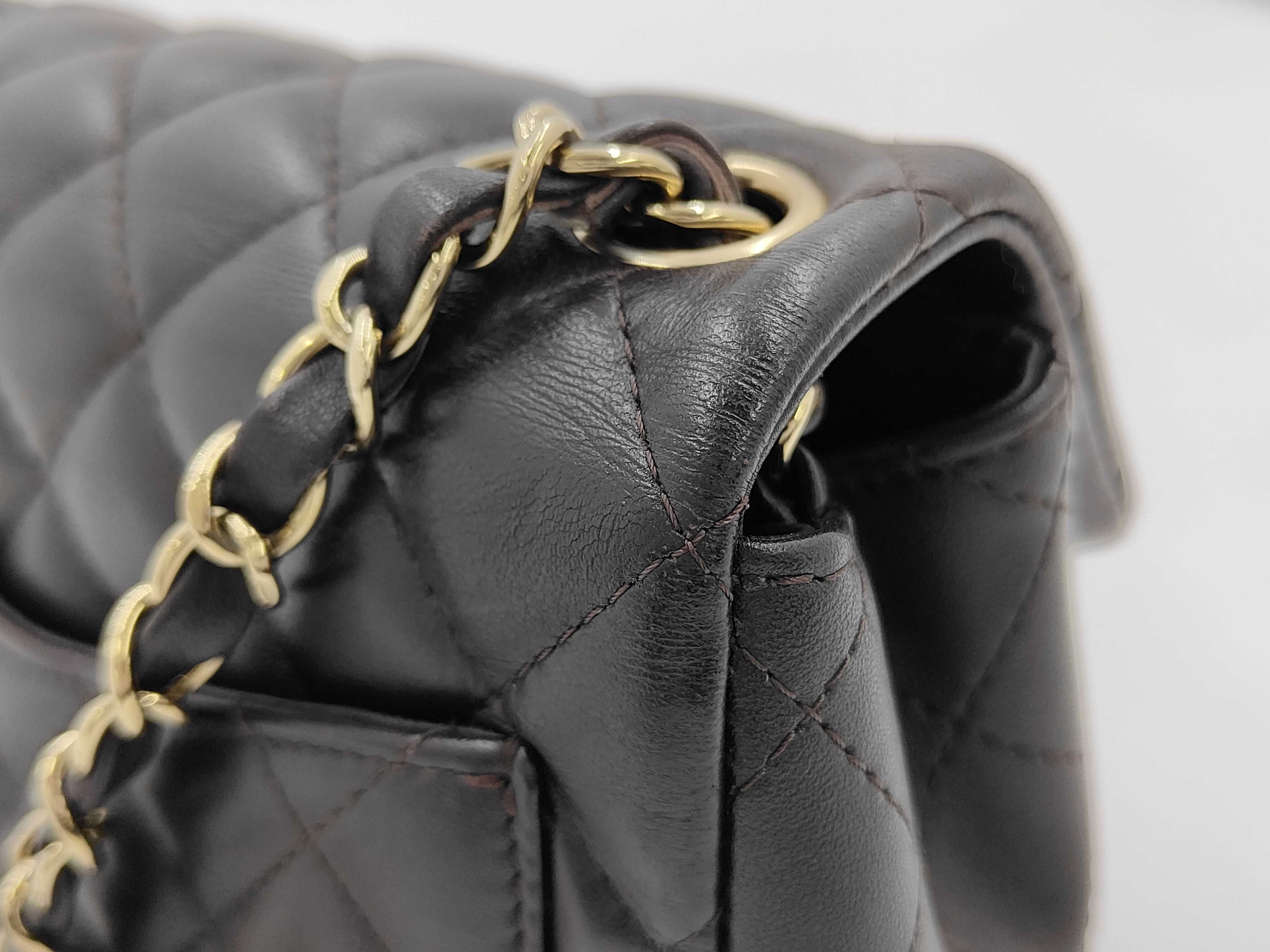 Lambskin Dark Brown Mini Matelassé RFID Shoulder Bag — view 9