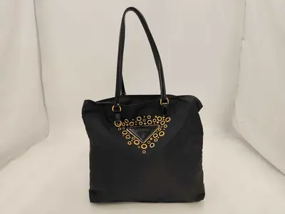 nylon tote bag, black nylon tote bag