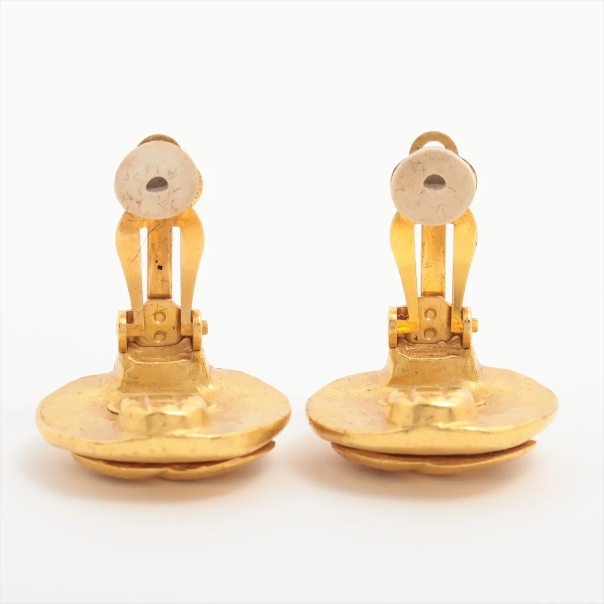 Coco Mark 96P Earrings (Pair) GP Gold. Shows signs of wear including dents, — view 4