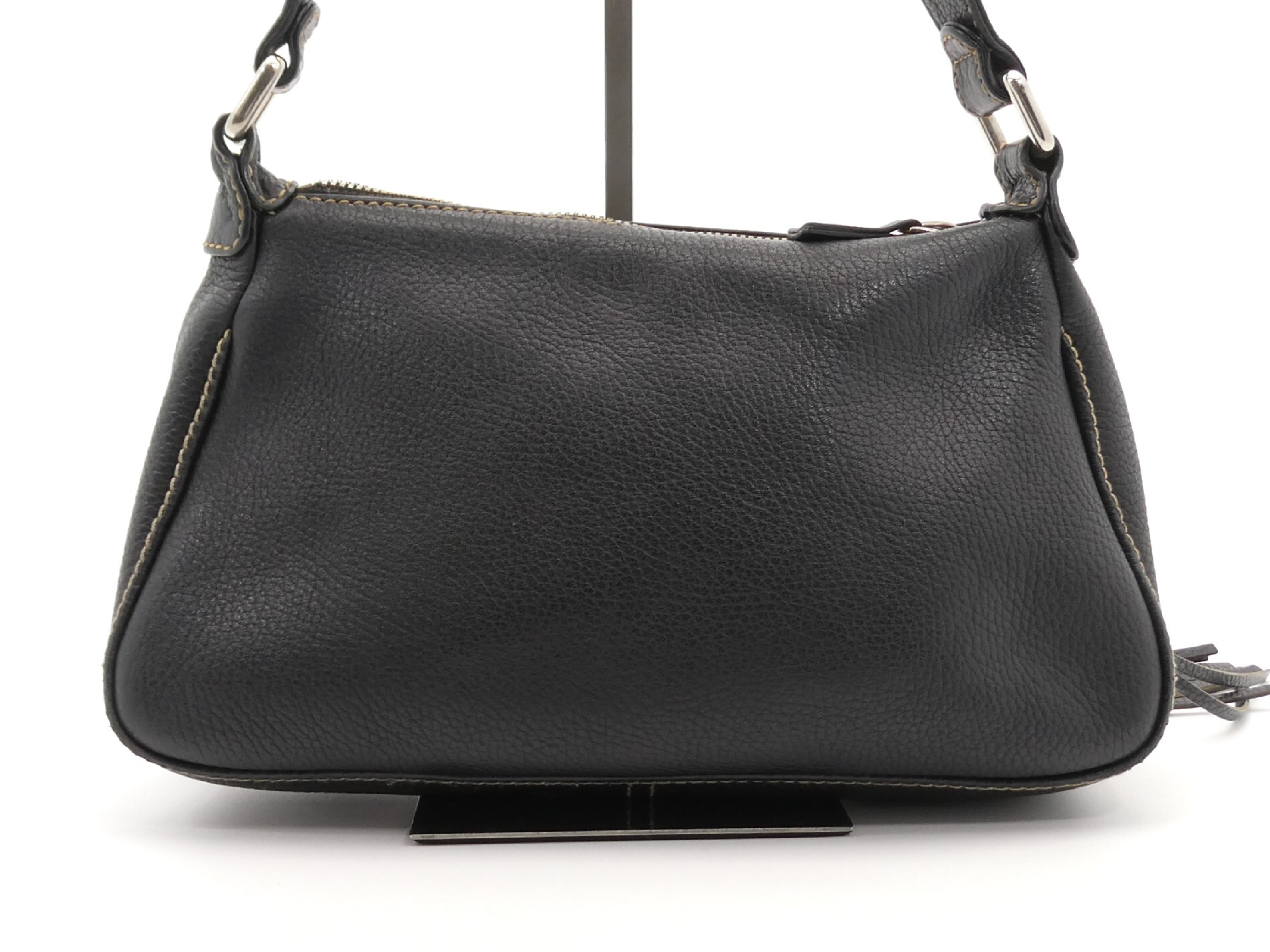 Logo Leather Fringe Shoulder Bag — view 2