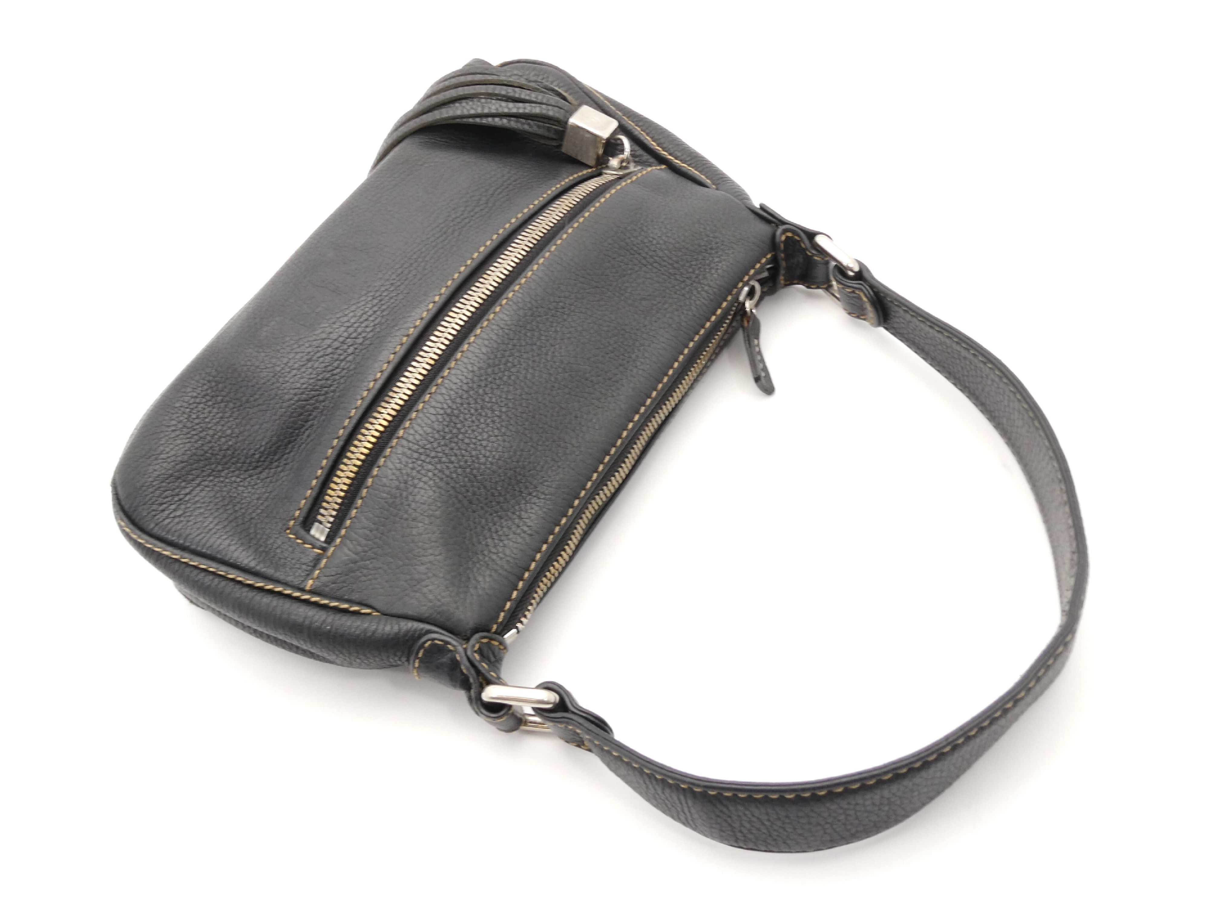 Logo Leather Fringe Shoulder Bag — view 6