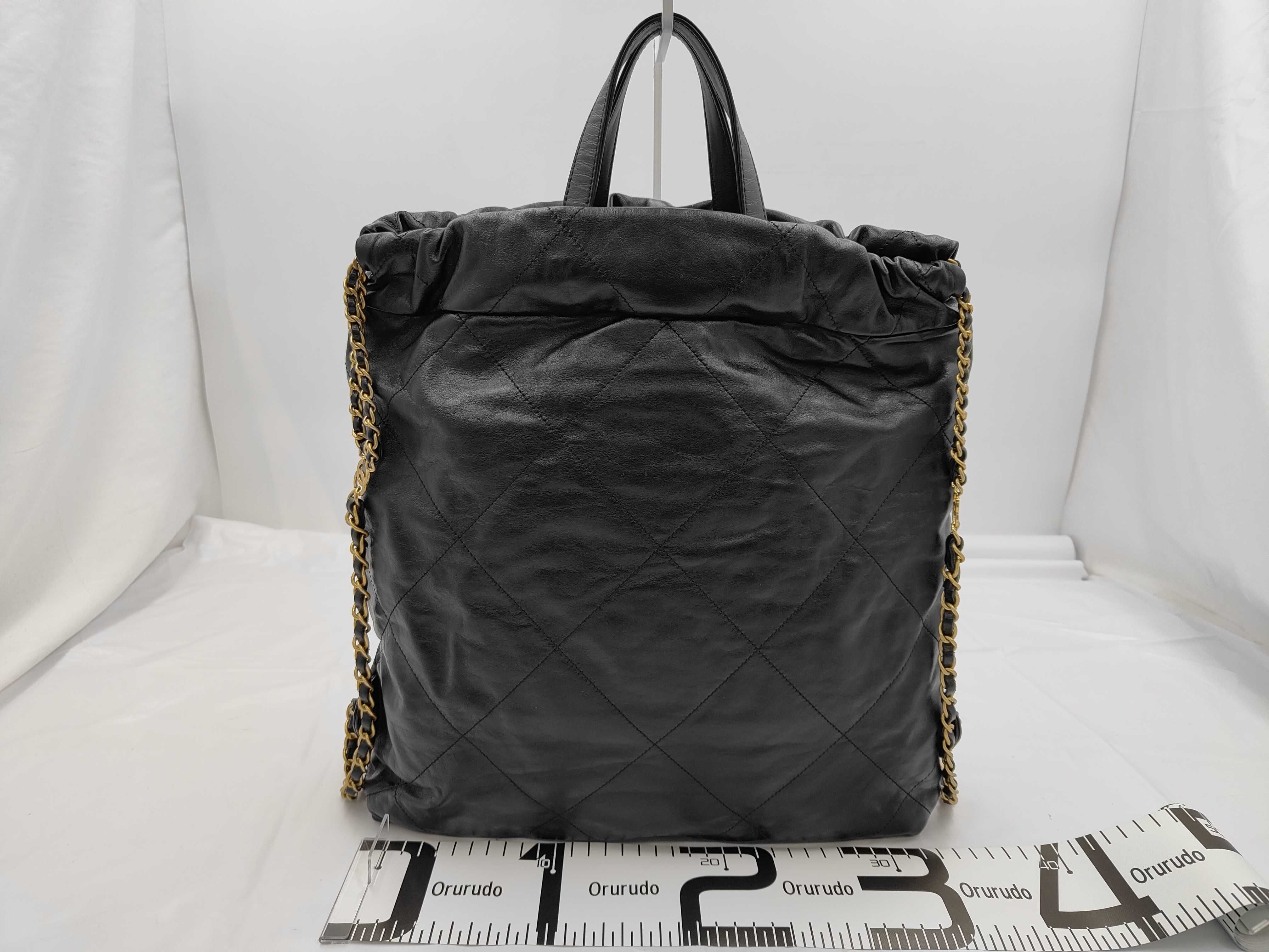 22 Medium Random Serial Number Lambskin Black Gold Bag — view 2