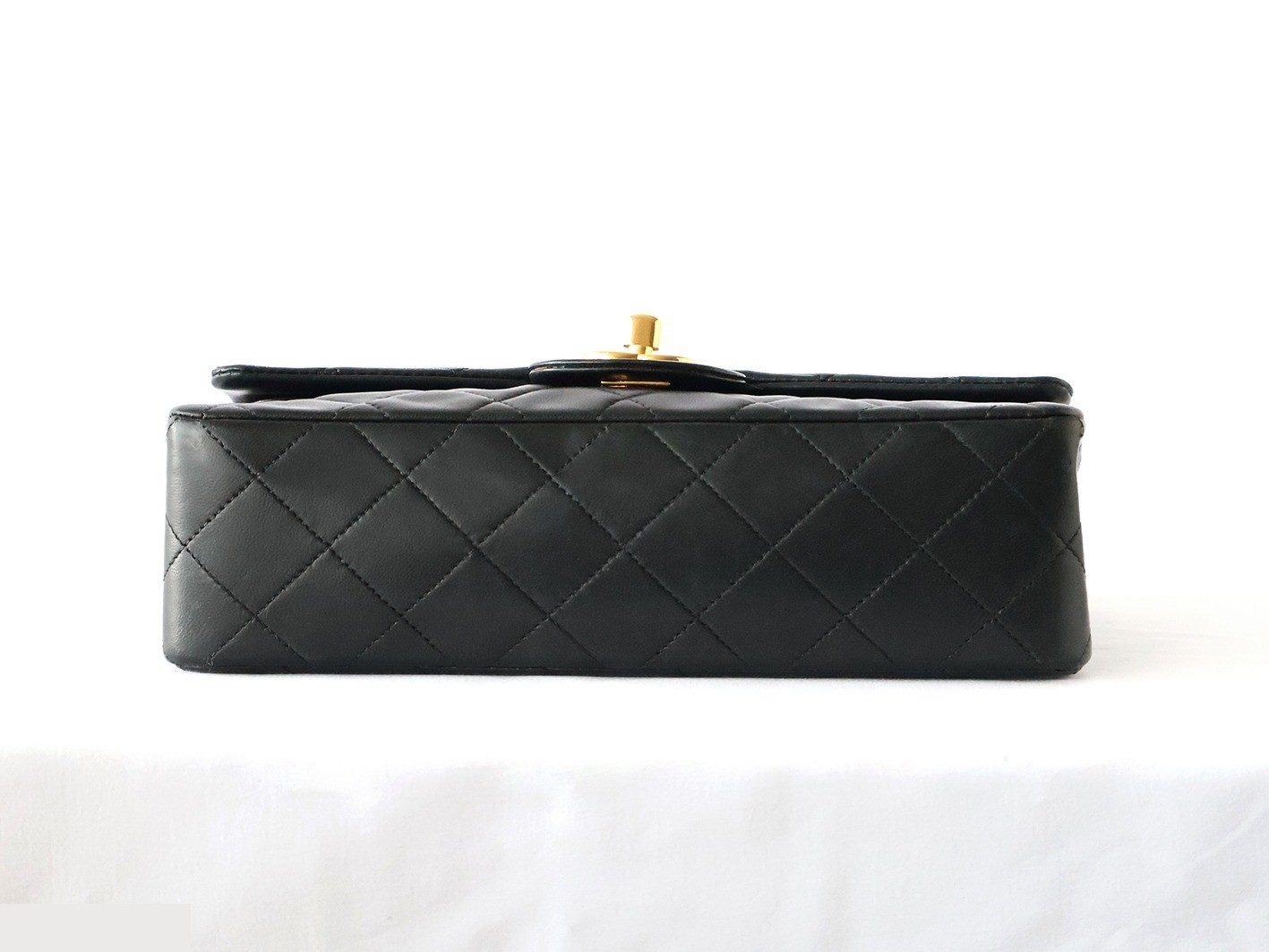 Matelassé 23 Lambskin Double Flap Double Chain Shoulder Bag, Black — view 5