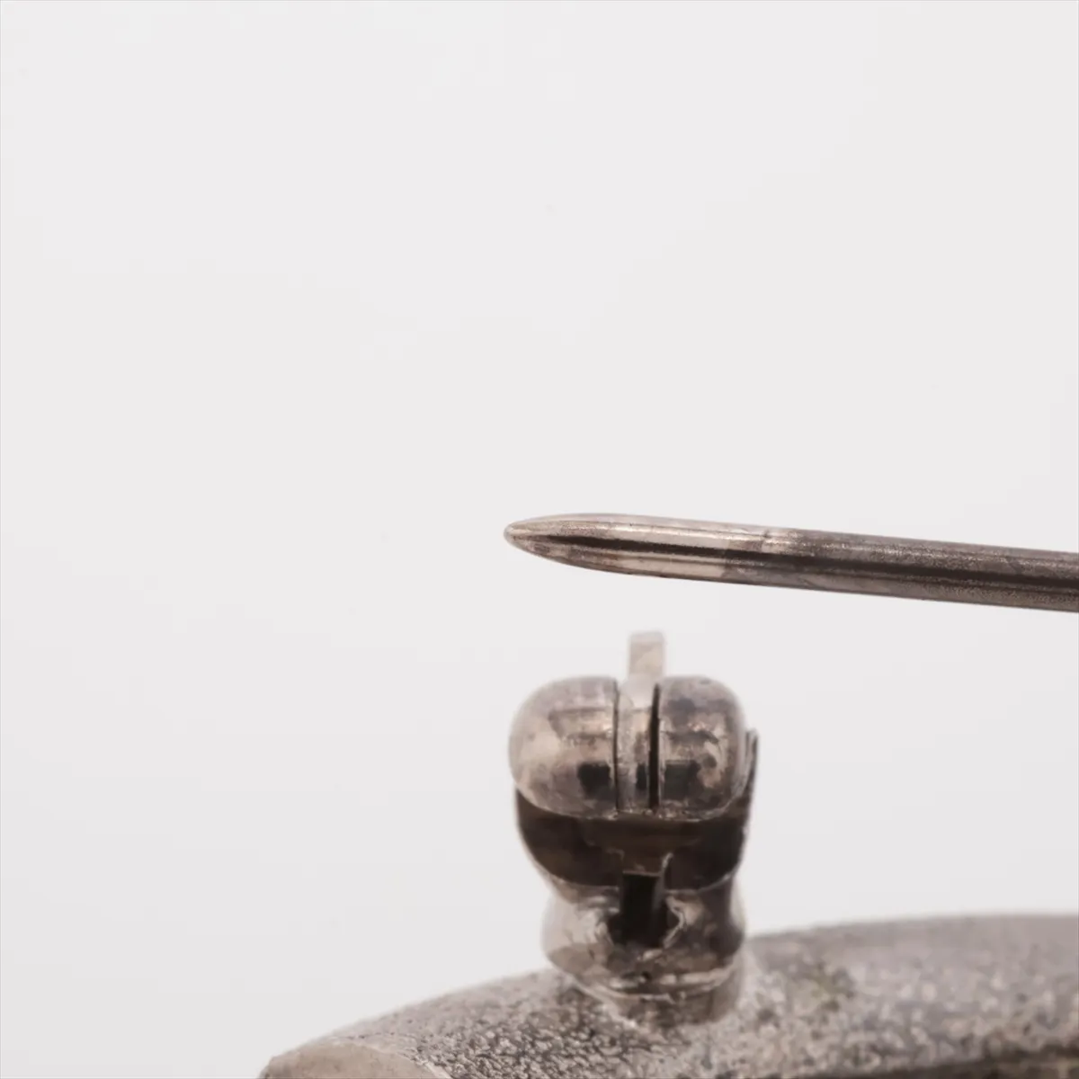Coco Mark 12A Brooch, Metal x Rhinestone x Faux Pearl, Silver. — view 3