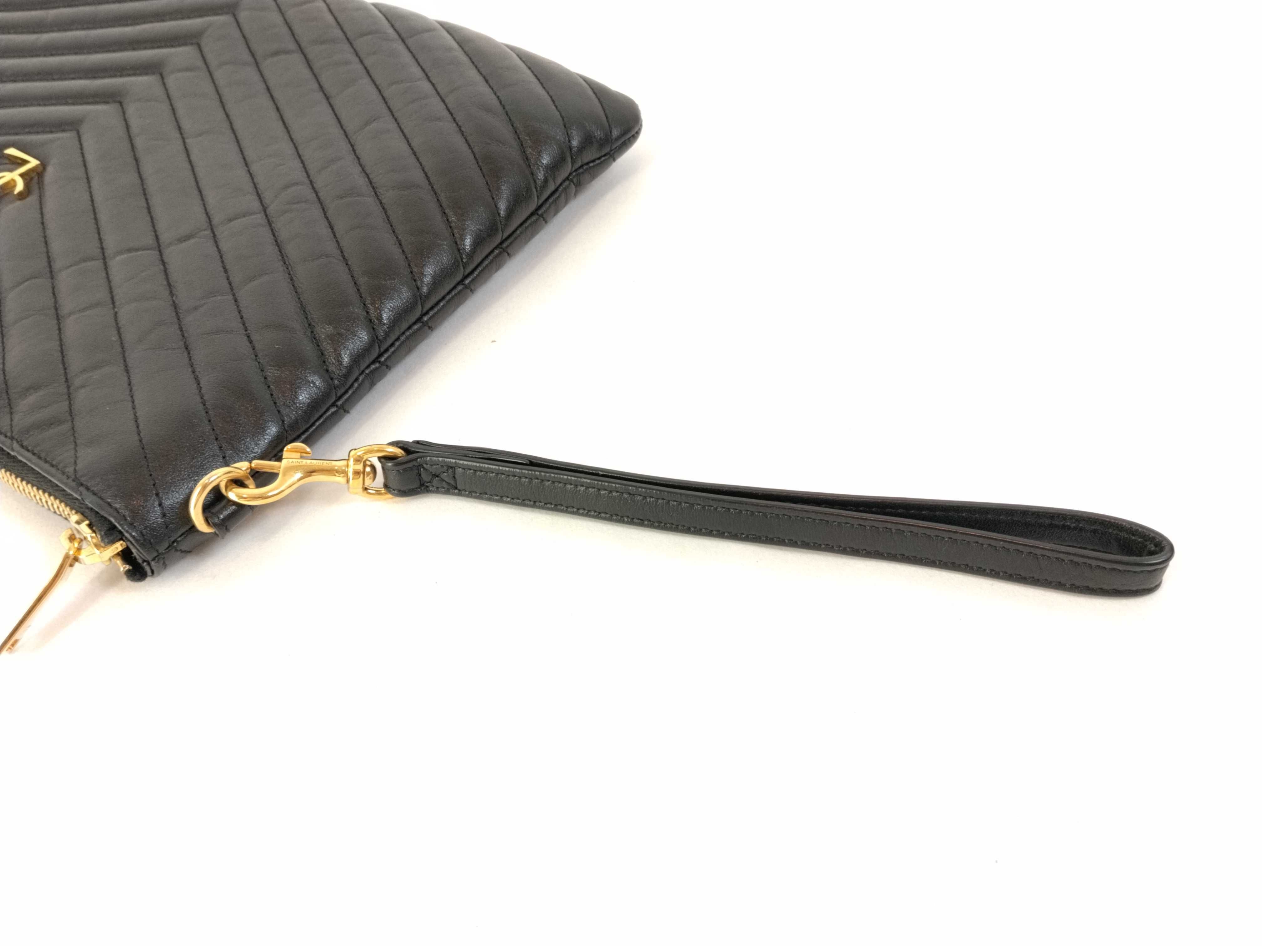 Matelasse Clutch Bag Black — view 3