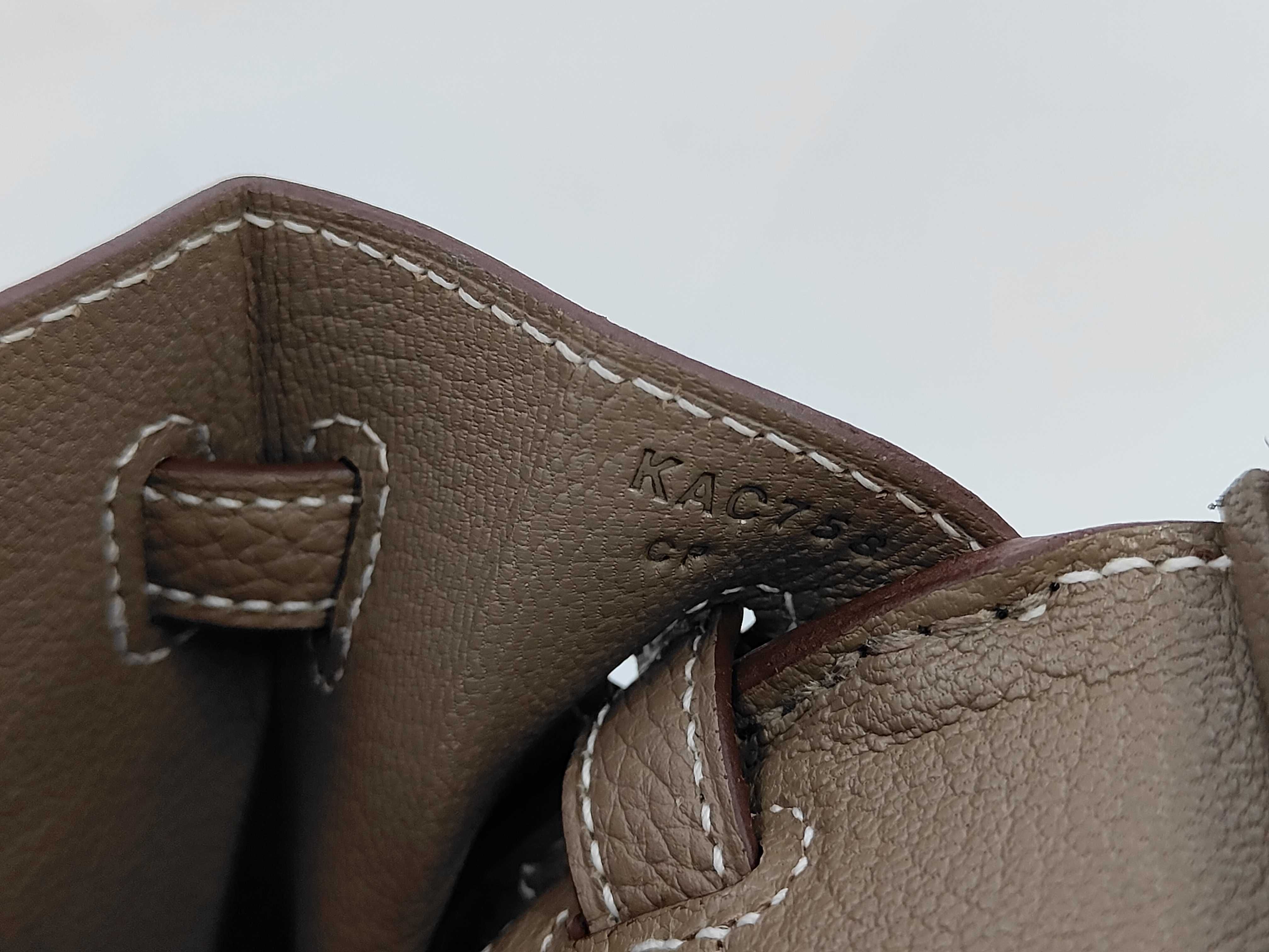 Birkin 25 Togo Etoupe Silver K Stamp Handbag — view 10