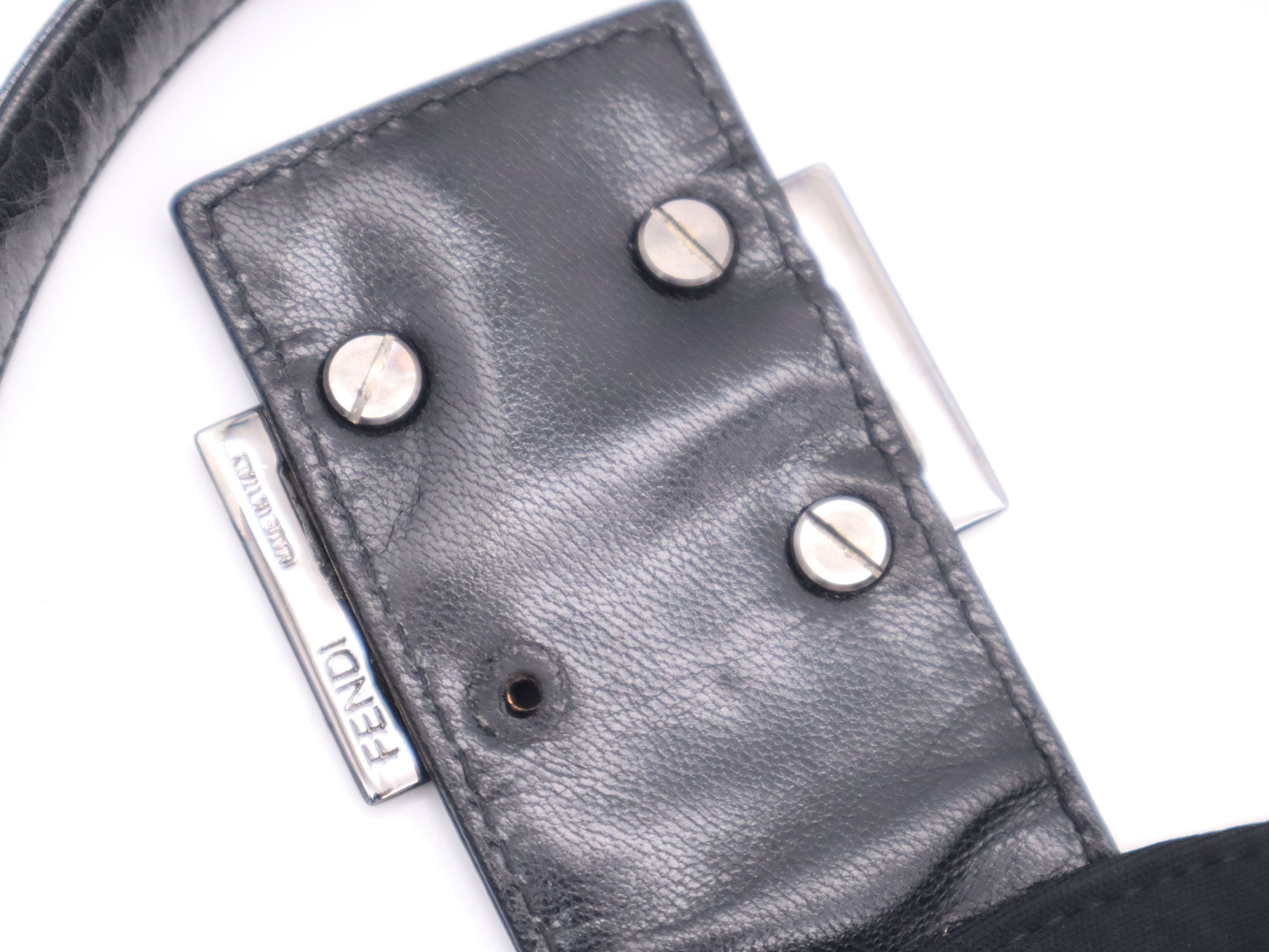 Jersey Mamma Bucket Black Shoulder Bag with Silver Hardware — view 11