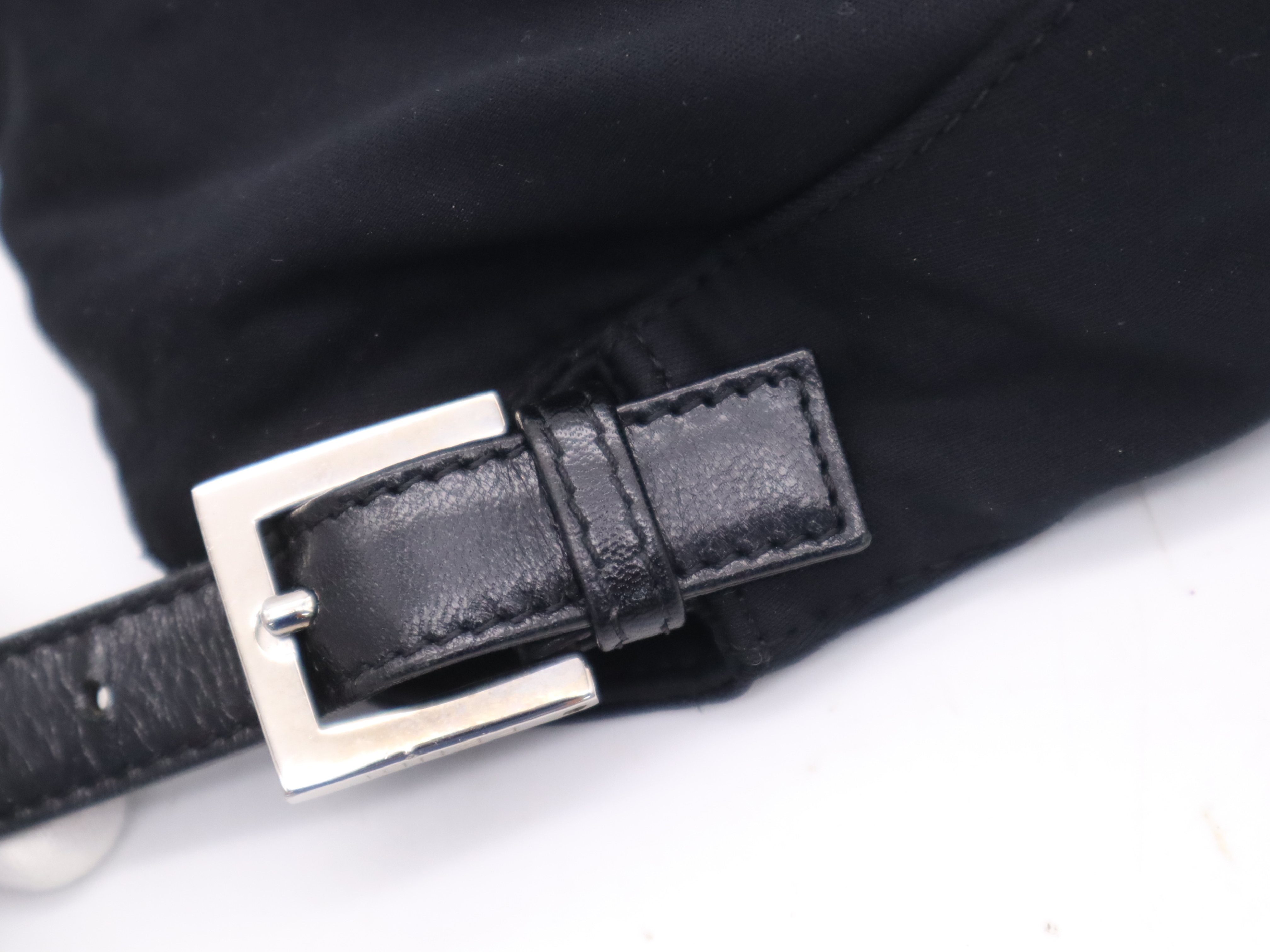 Jersey Mamma Bucket Black Shoulder Bag with Silver Hardware — view 8