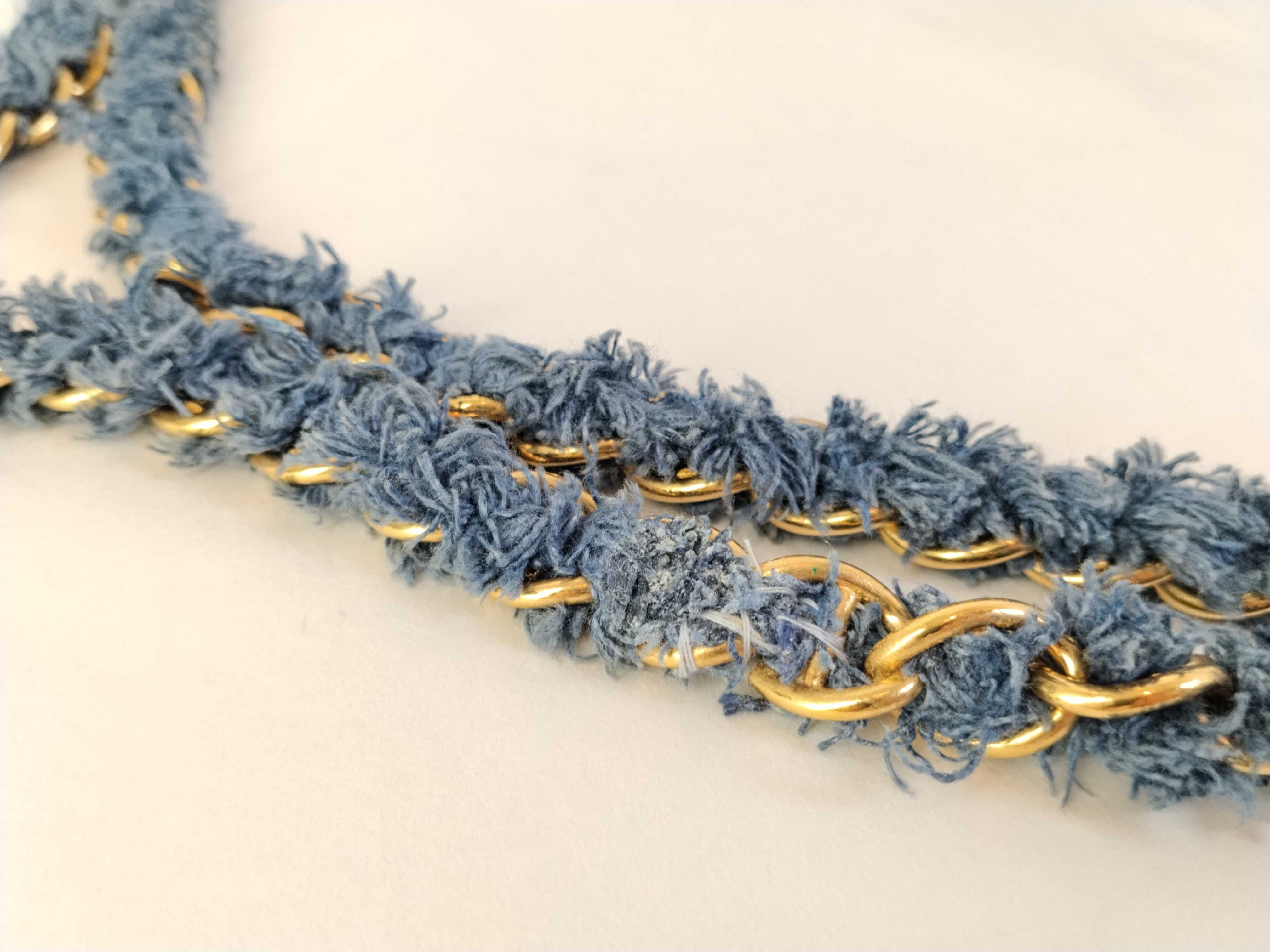 denim double chain shoulder bag — view 4