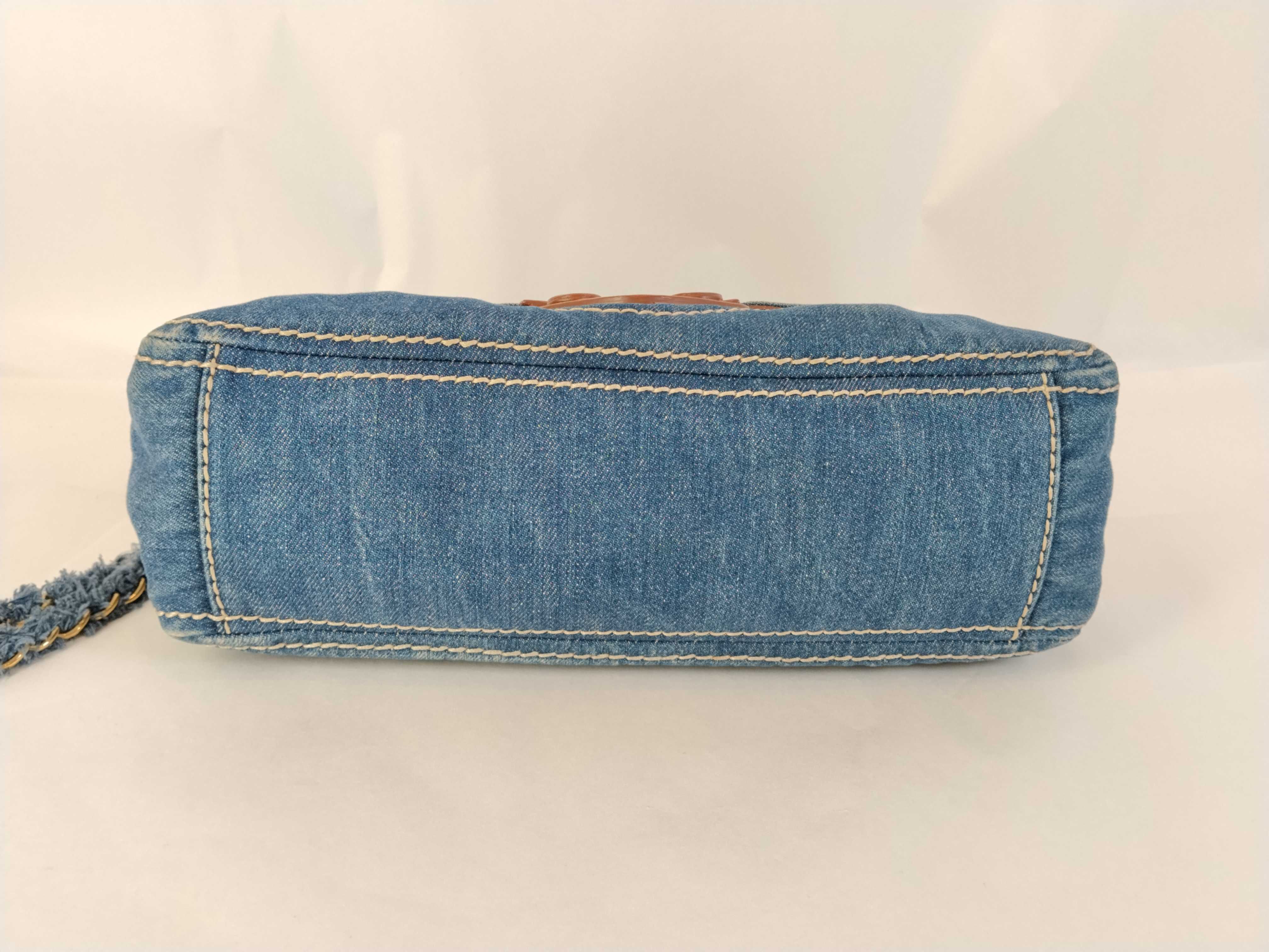 denim double chain shoulder bag — view 7