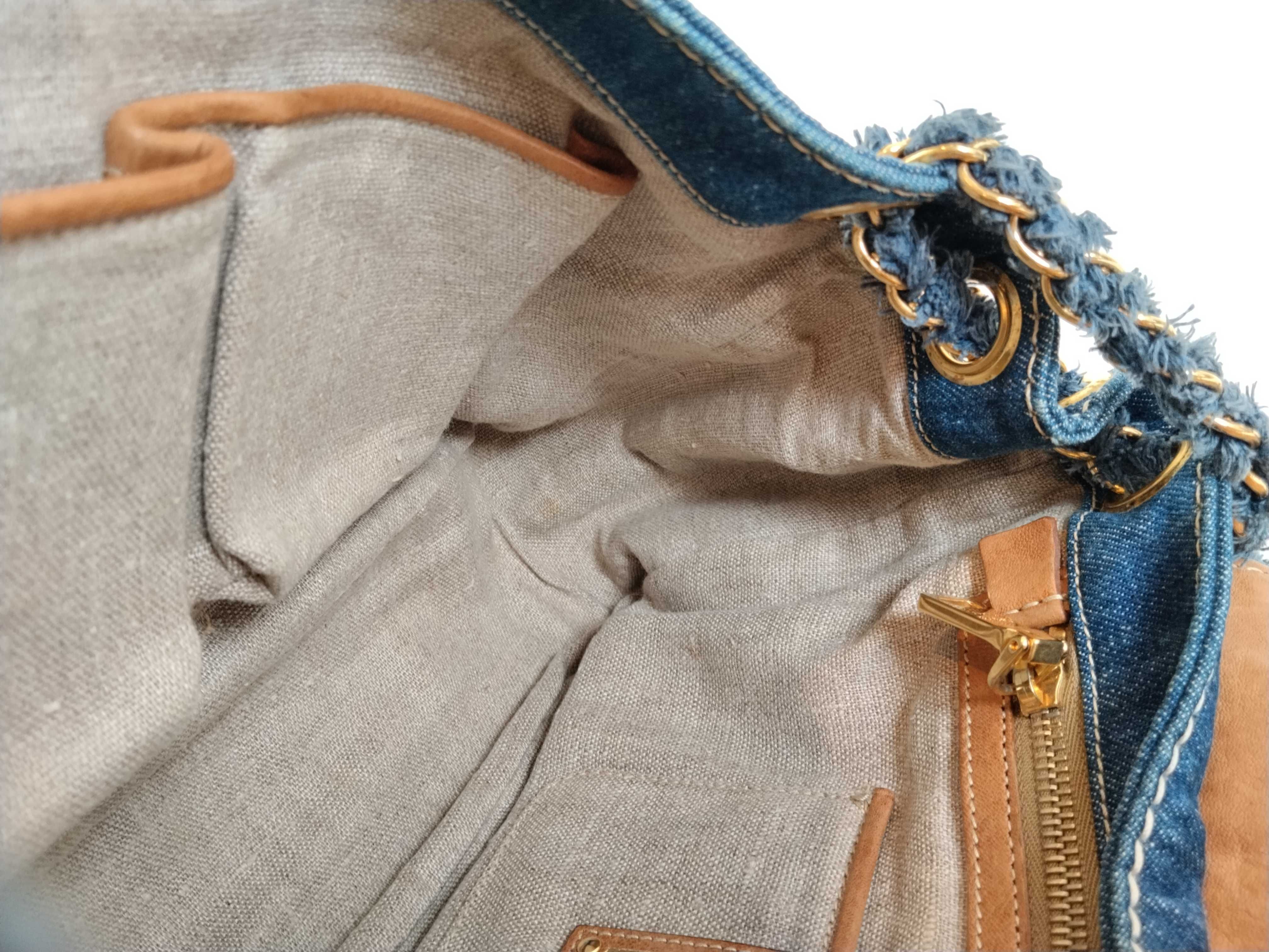 denim double chain shoulder bag — view 10