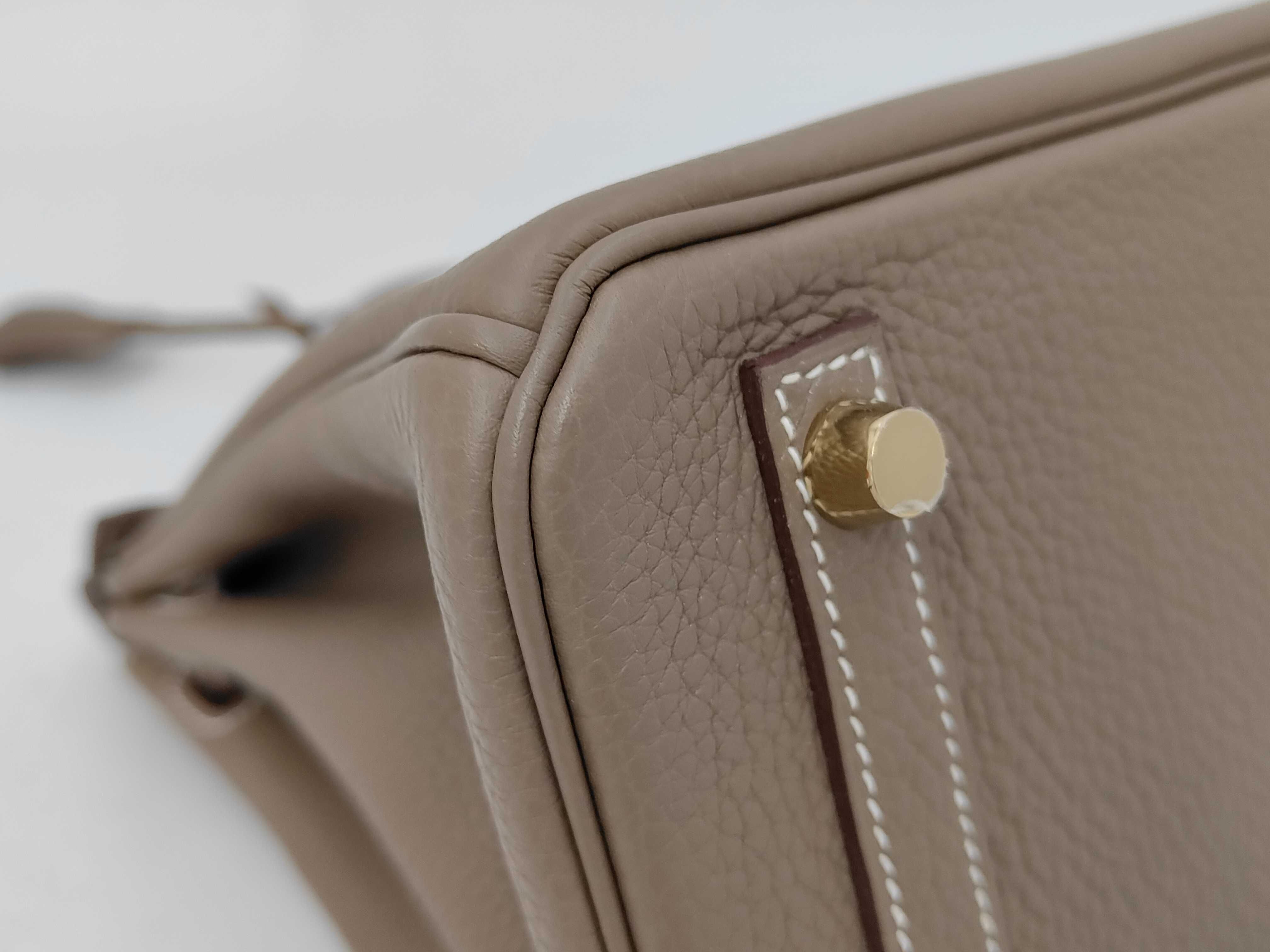 Birkin 25 Gold Hardware B Stamp Tote Bag — view 6