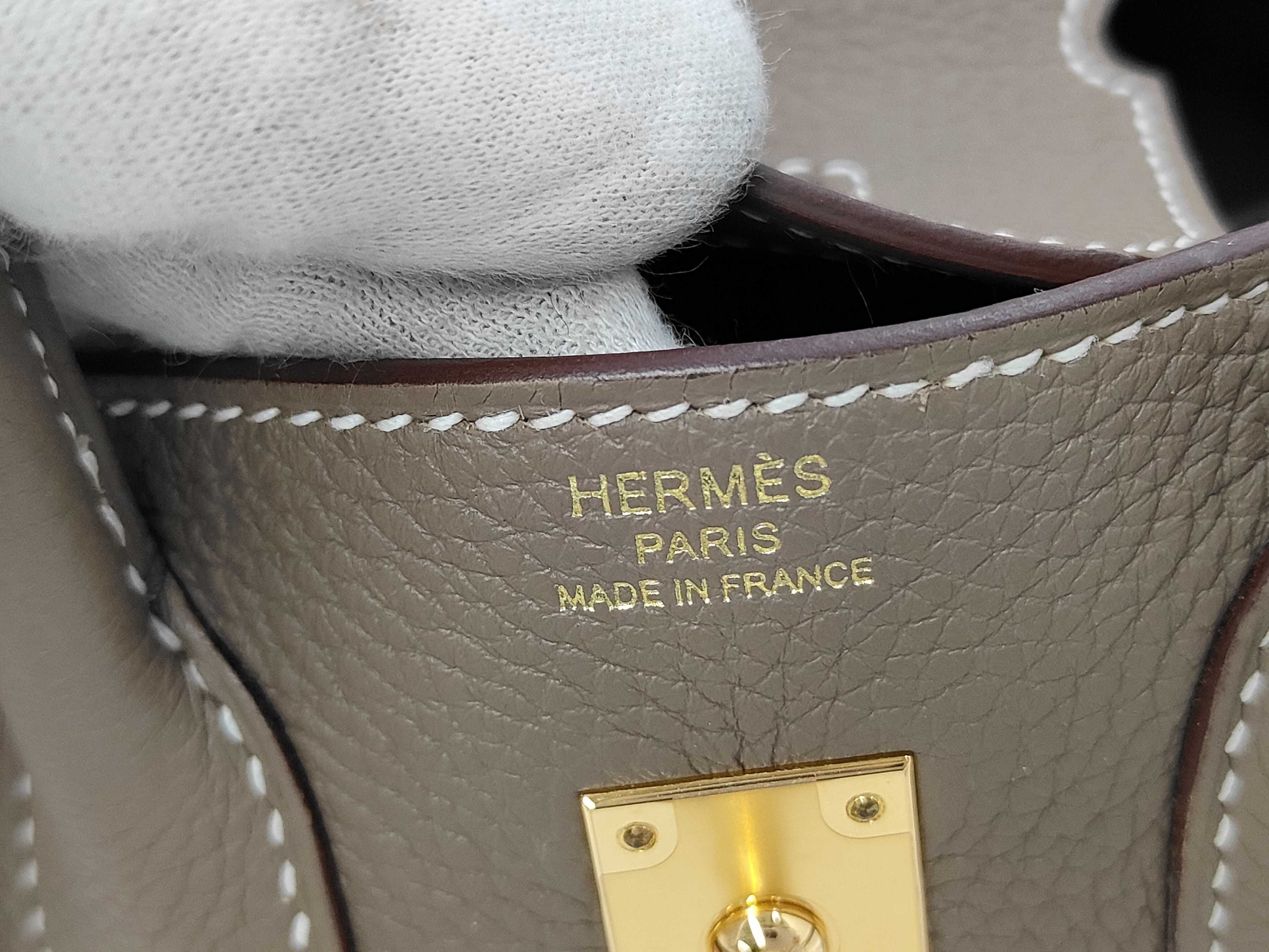 Birkin 25 Gold Hardware B Stamp Tote Bag — view 8