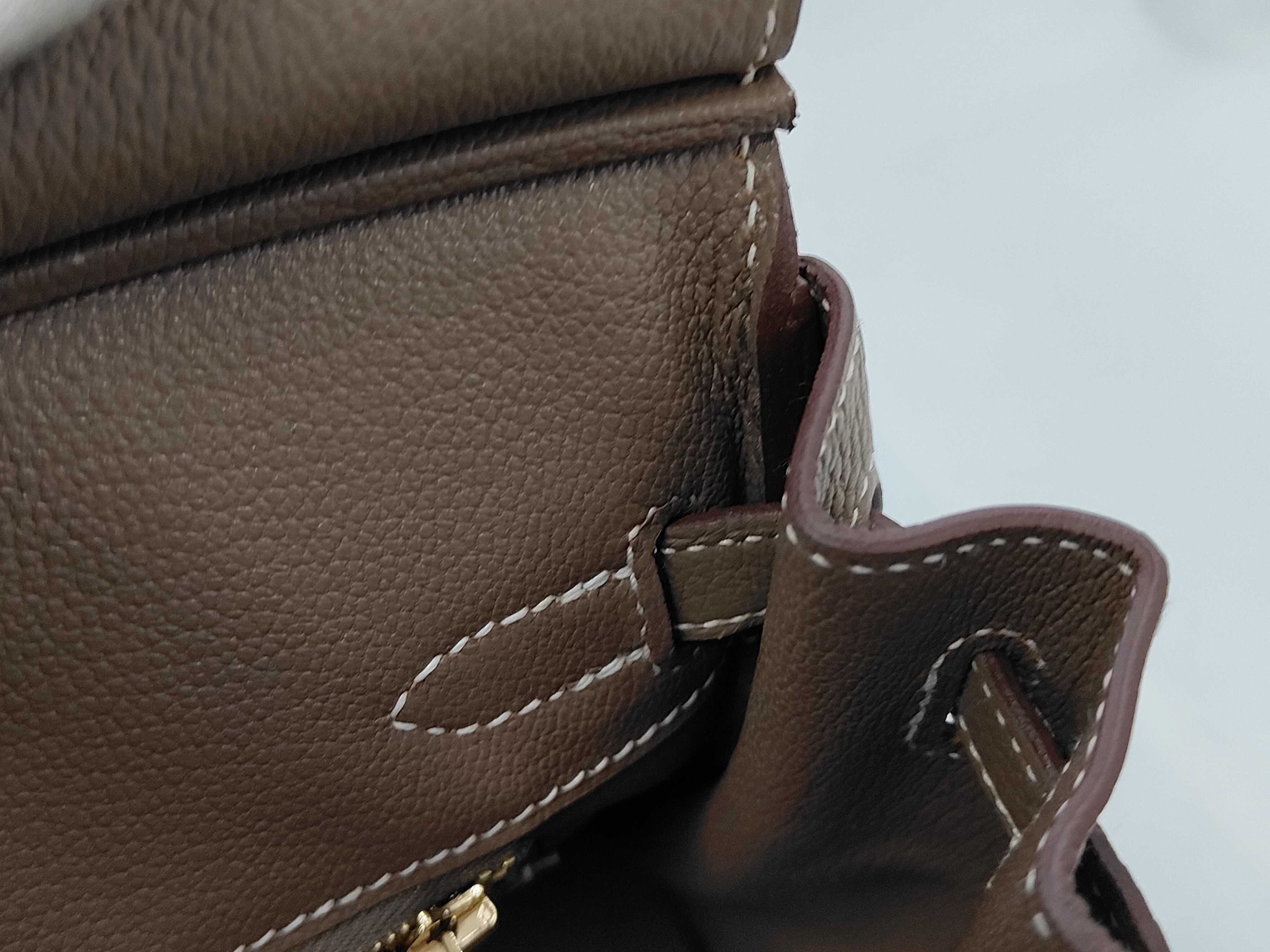 Birkin 25 Gold Hardware B Stamp Tote Bag — view 10