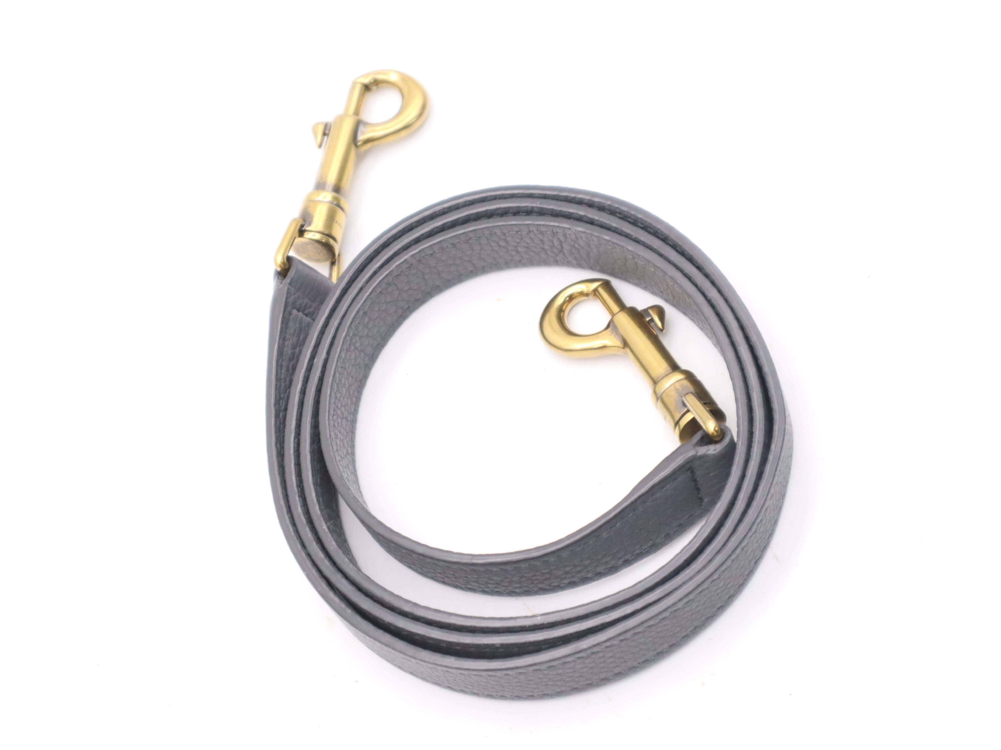 Leather Luggage Nano Handbag, Grey, Gold Hardware, with Shoulder Strap and Dust Bag — view 12