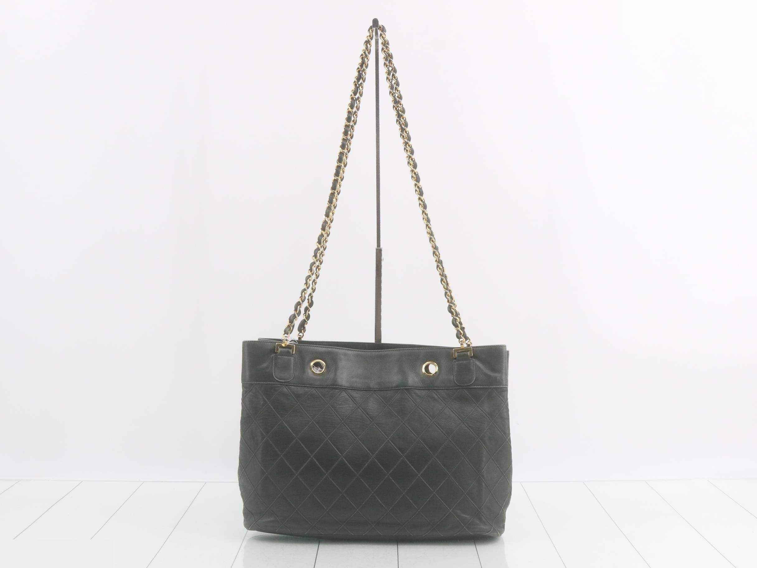 Bicolore Chain Shoulder Bag, Dark Green — view 2