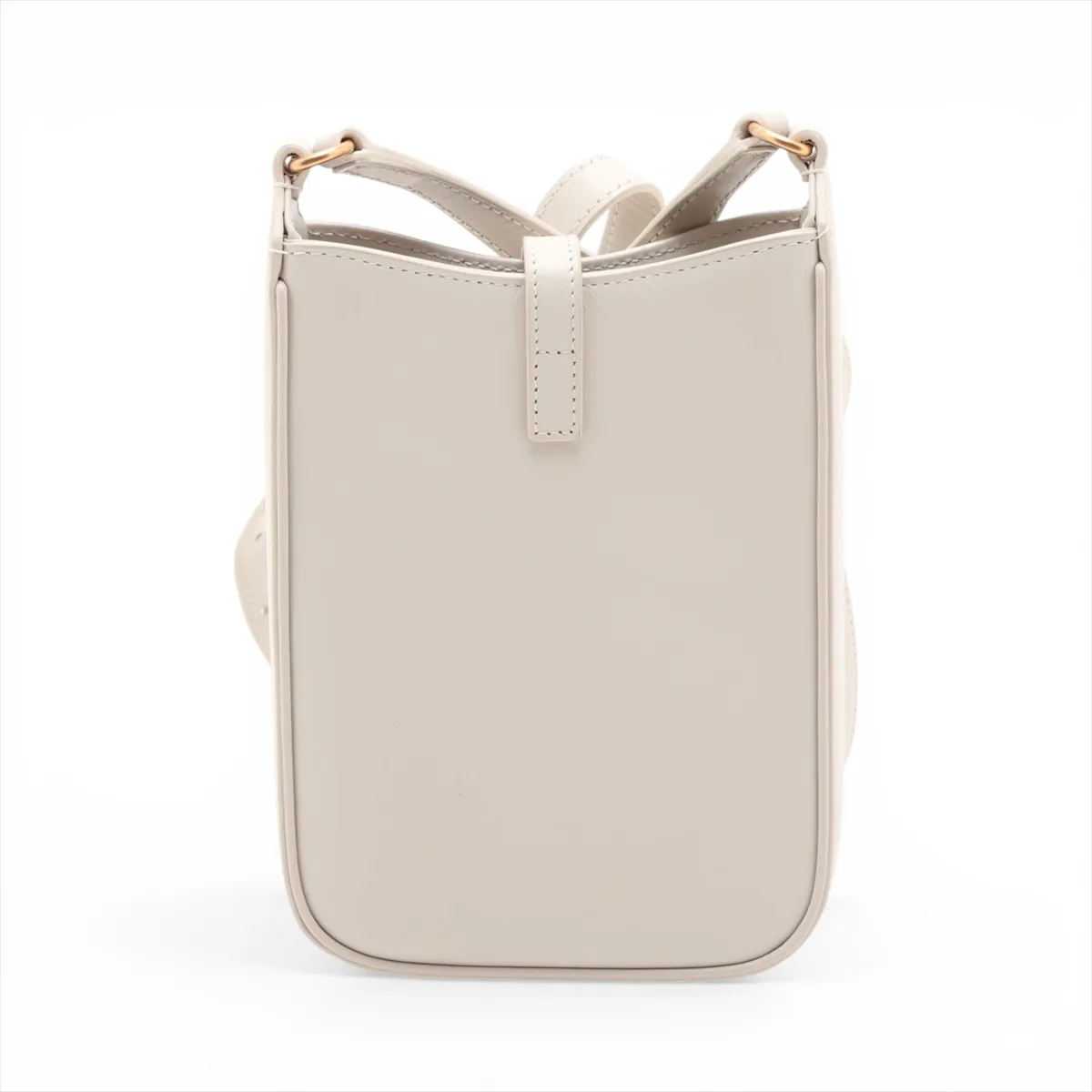 Mini Vertical Leather Shoulder Bag, White, 735214 — view 2