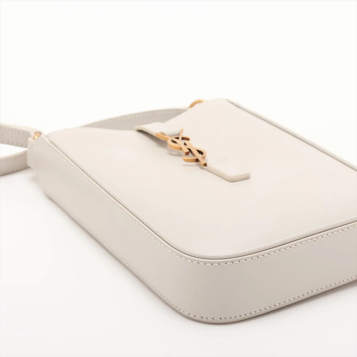 Mini Vertical Leather Shoulder Bag, White, 735214 — view 4