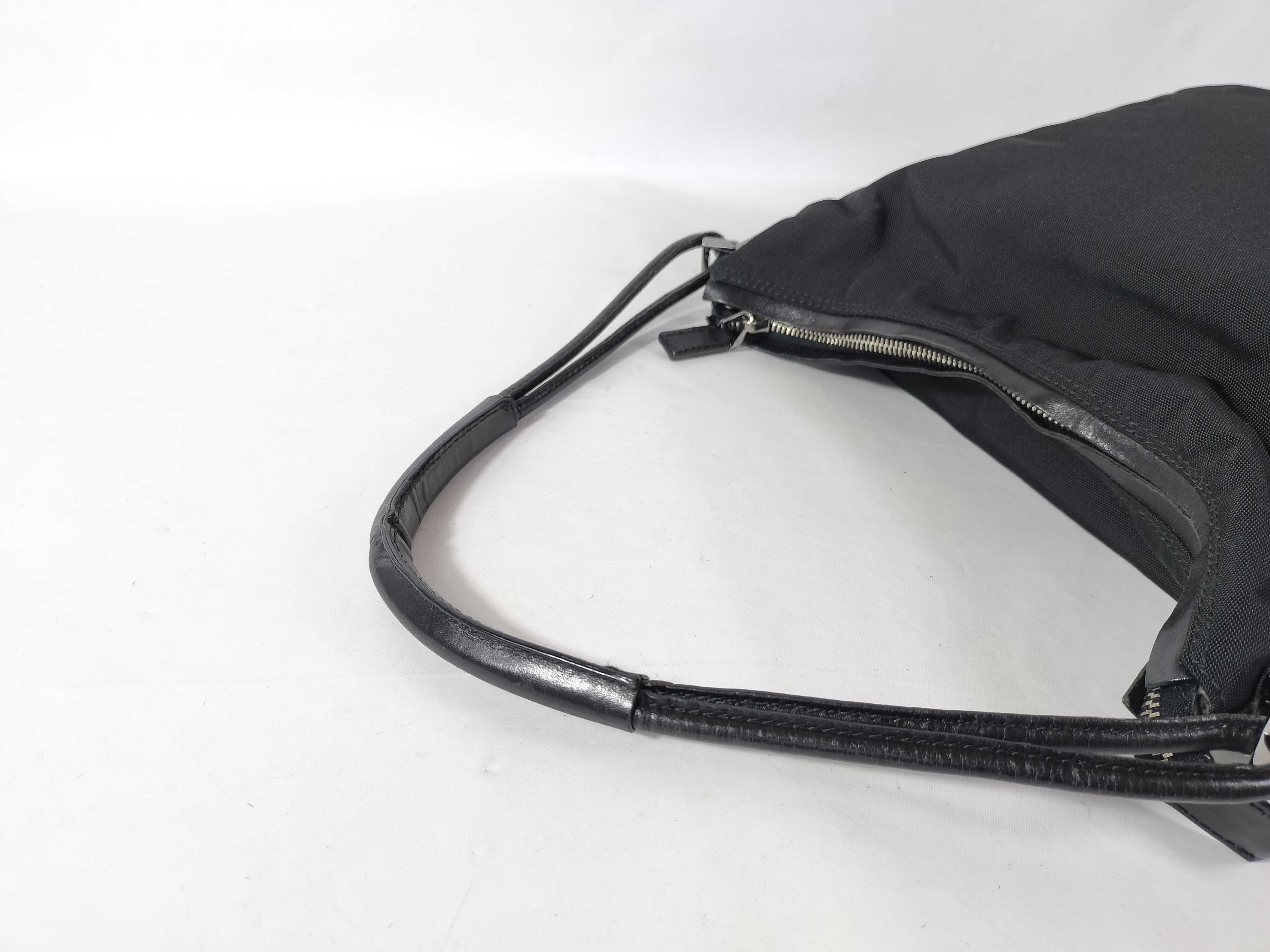 001 3766 Handbag Nylon Leather Black Handbag — view 3