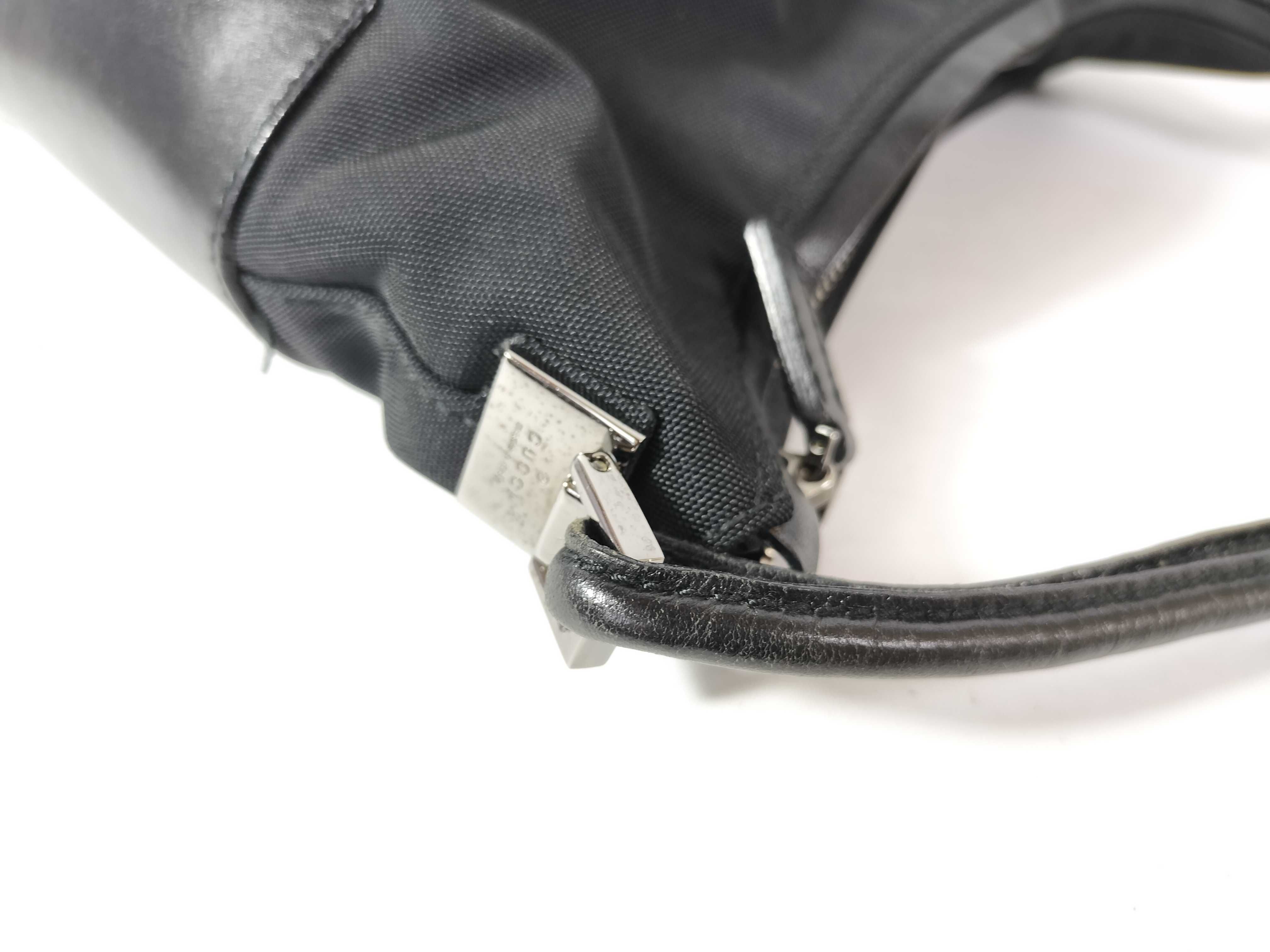 001 3766 Handbag Nylon Leather Black Handbag — view 4
