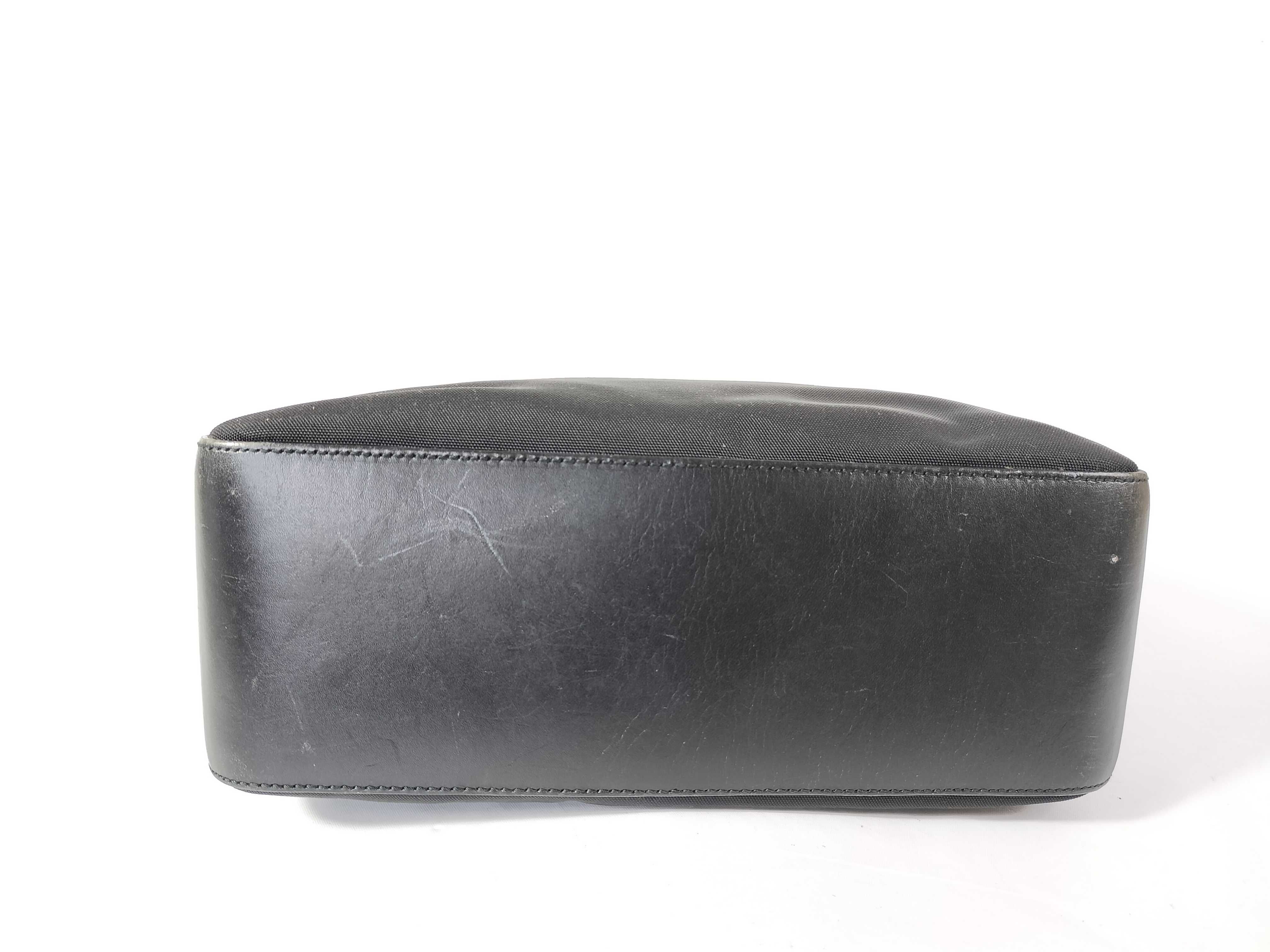 001 3766 Handbag Nylon Leather Black Handbag — view 7