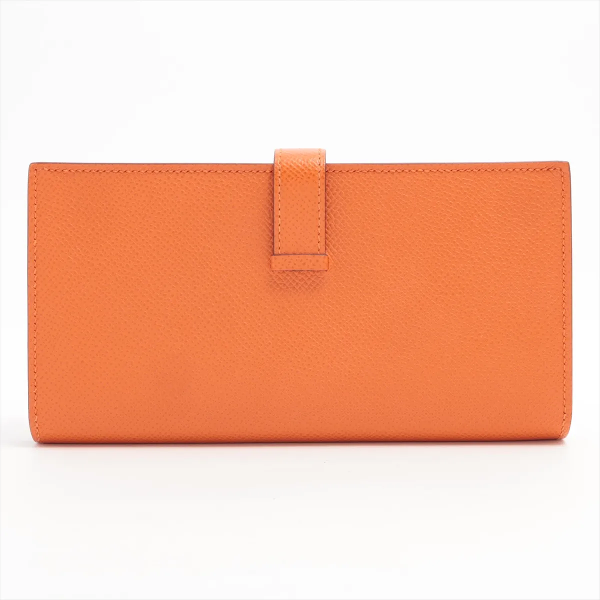 Bearn Soufflé Monochrome Veau Epsom Long Wallet Orange Silver Hardware Q:2013 — view 2