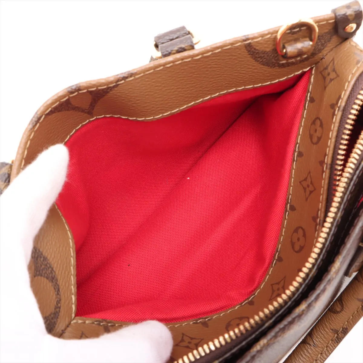 Giant Monogram Reverse OnTheGo EW M46653 Brown (RFID detected) — view 9