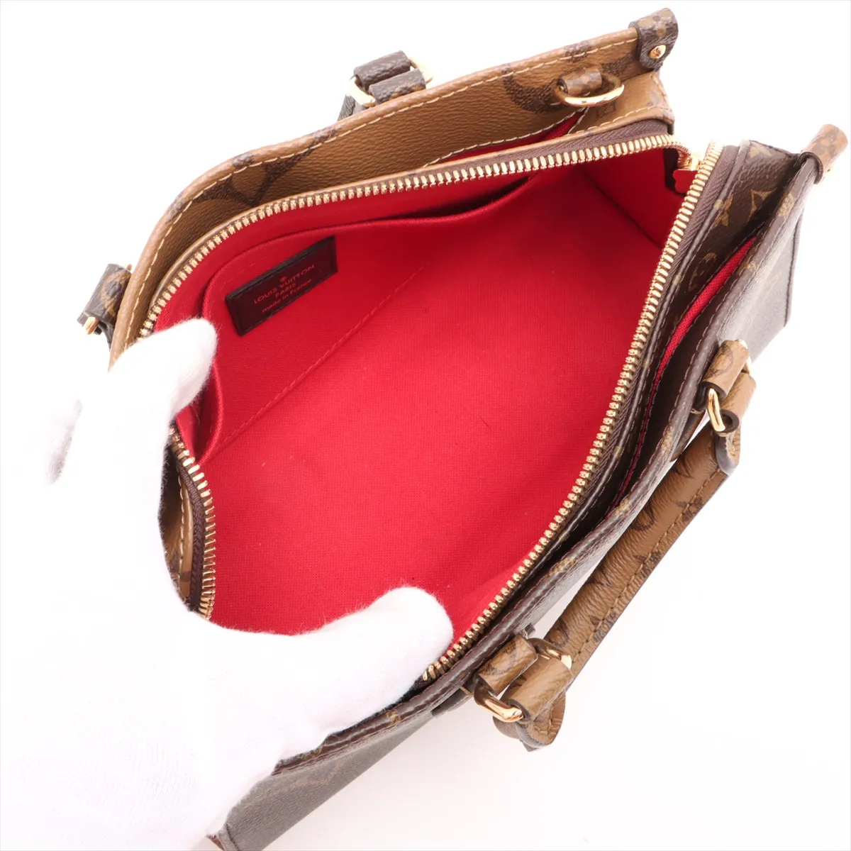 Giant Monogram Reverse OnTheGo EW M46653 Brown (RFID detected) — view 10