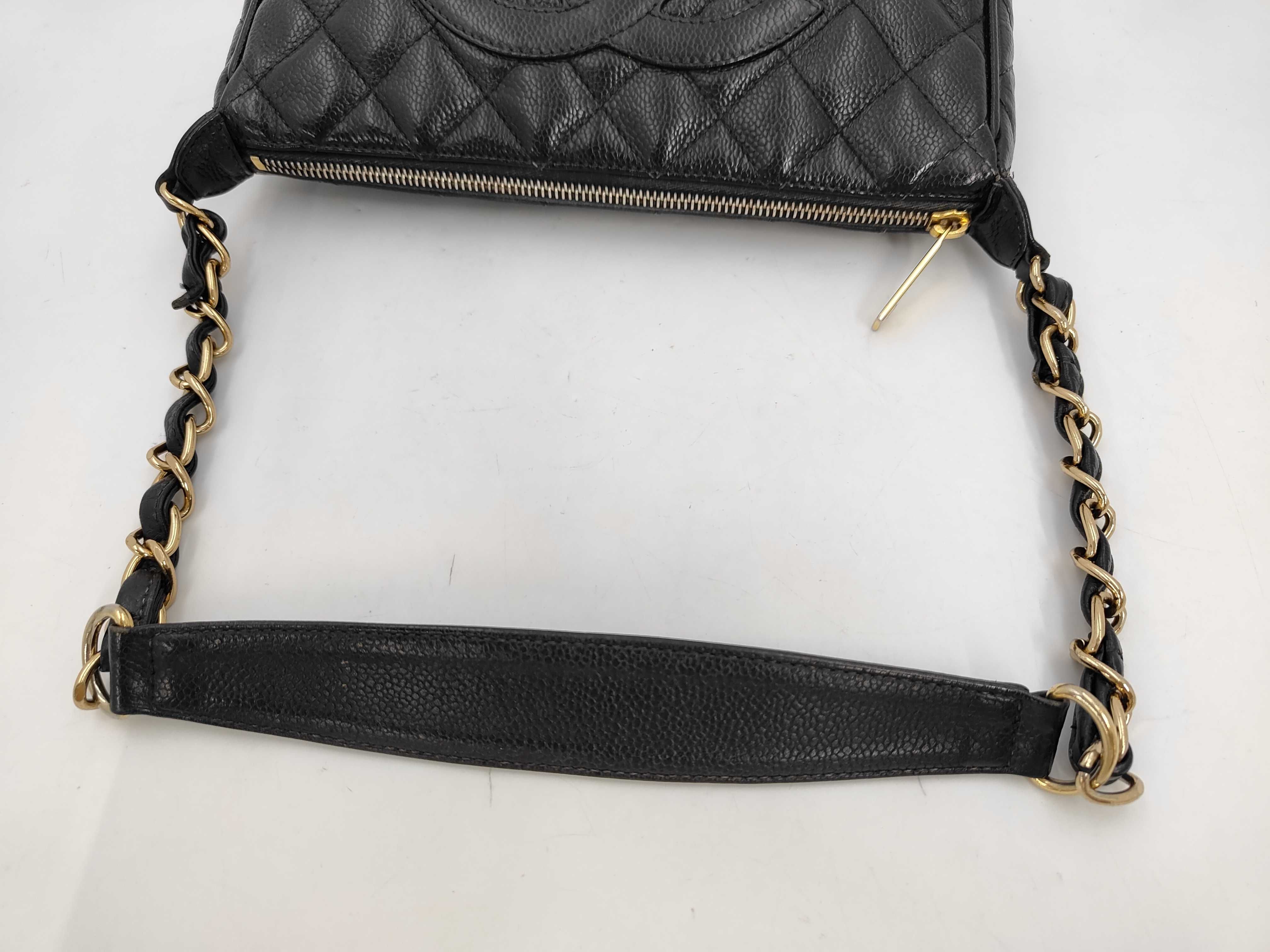 Grained Calfskin Black Shoulder Bag — view 5