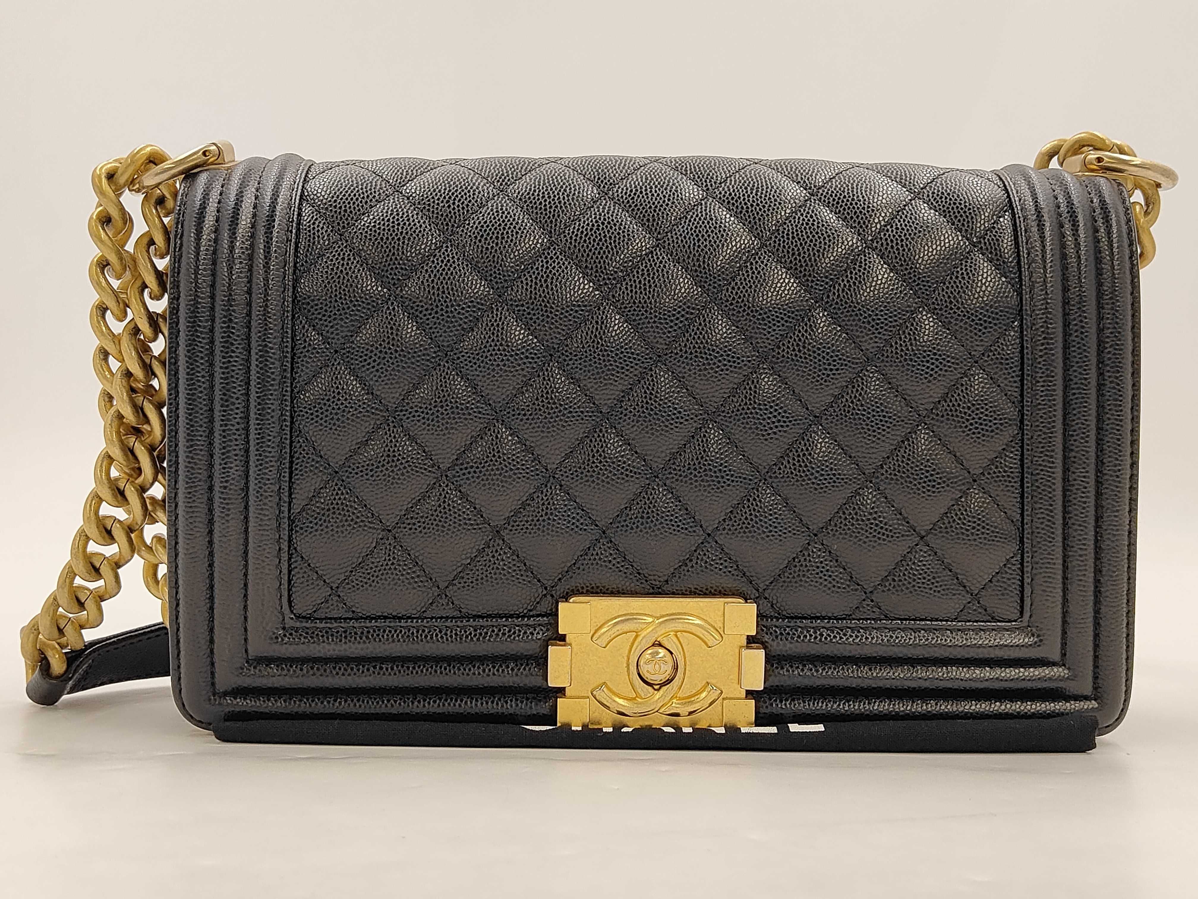 Leboy Medium Shoulder Bag, Black with Gold Buckle