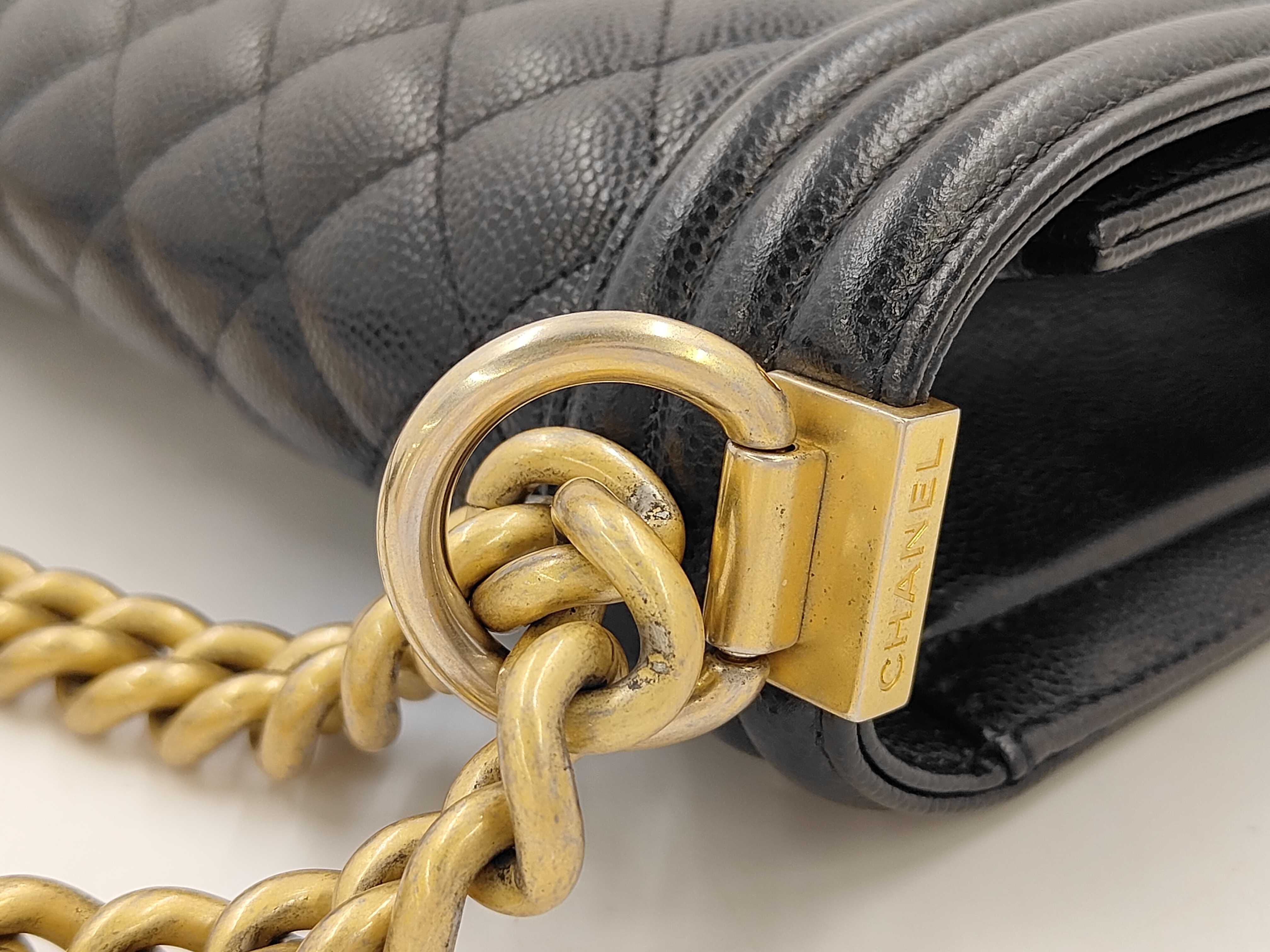 Leboy Medium Shoulder Bag, Black with Gold Buckle — view 5