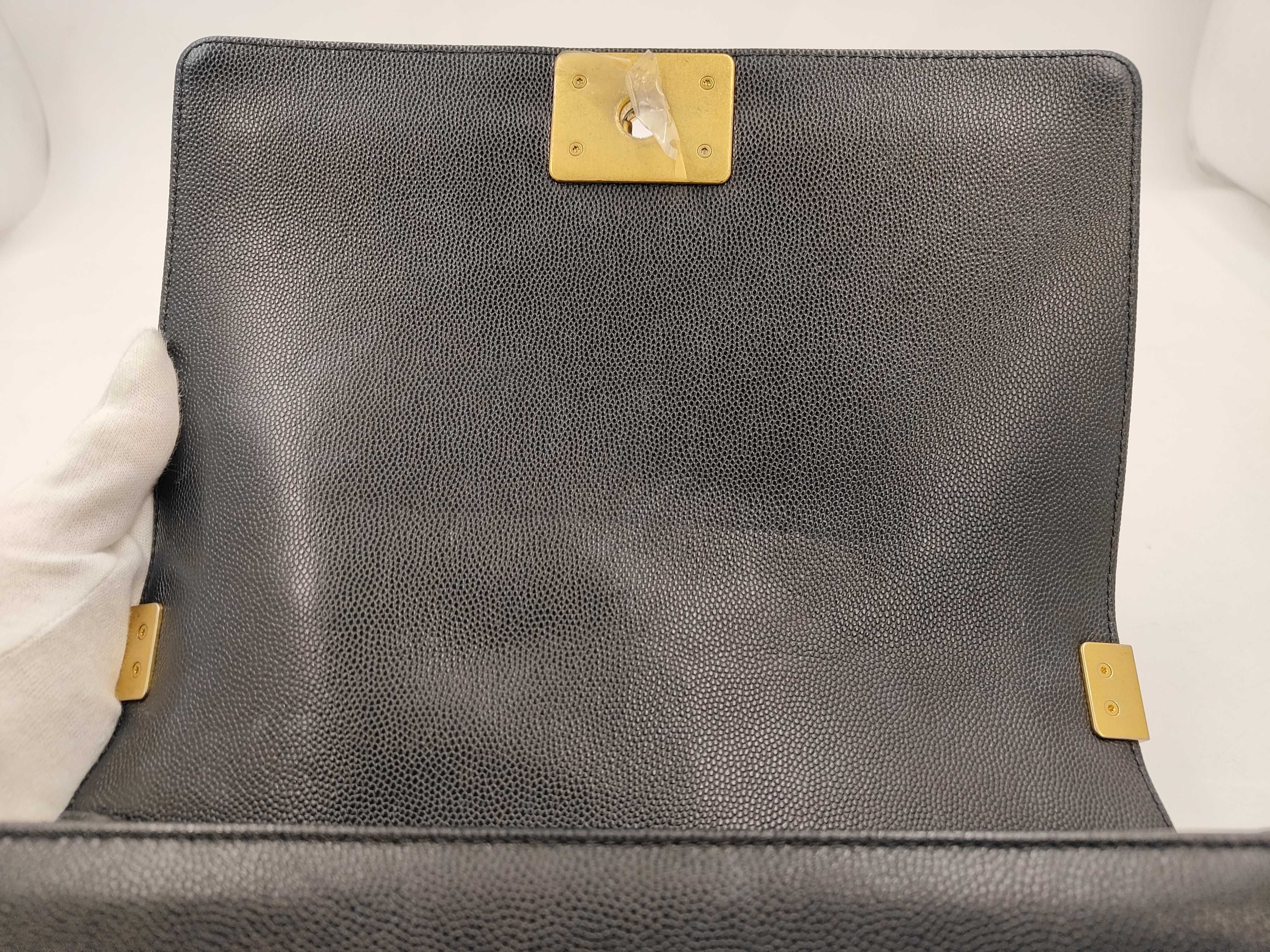 Leboy Medium Shoulder Bag, Black with Gold Buckle — view 8