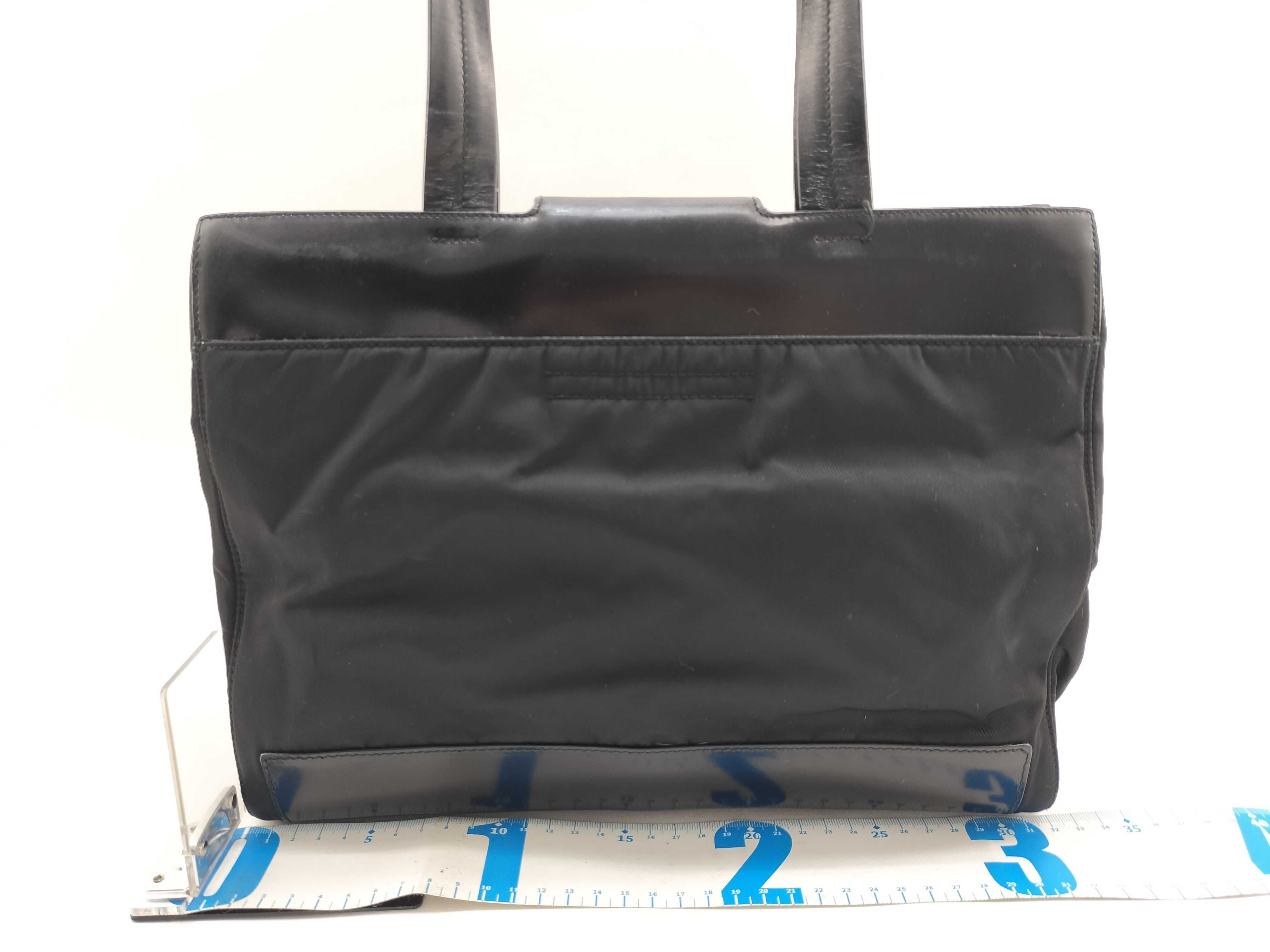 Nylon Prada Nylon x Leather Black Tote Bag — view 2