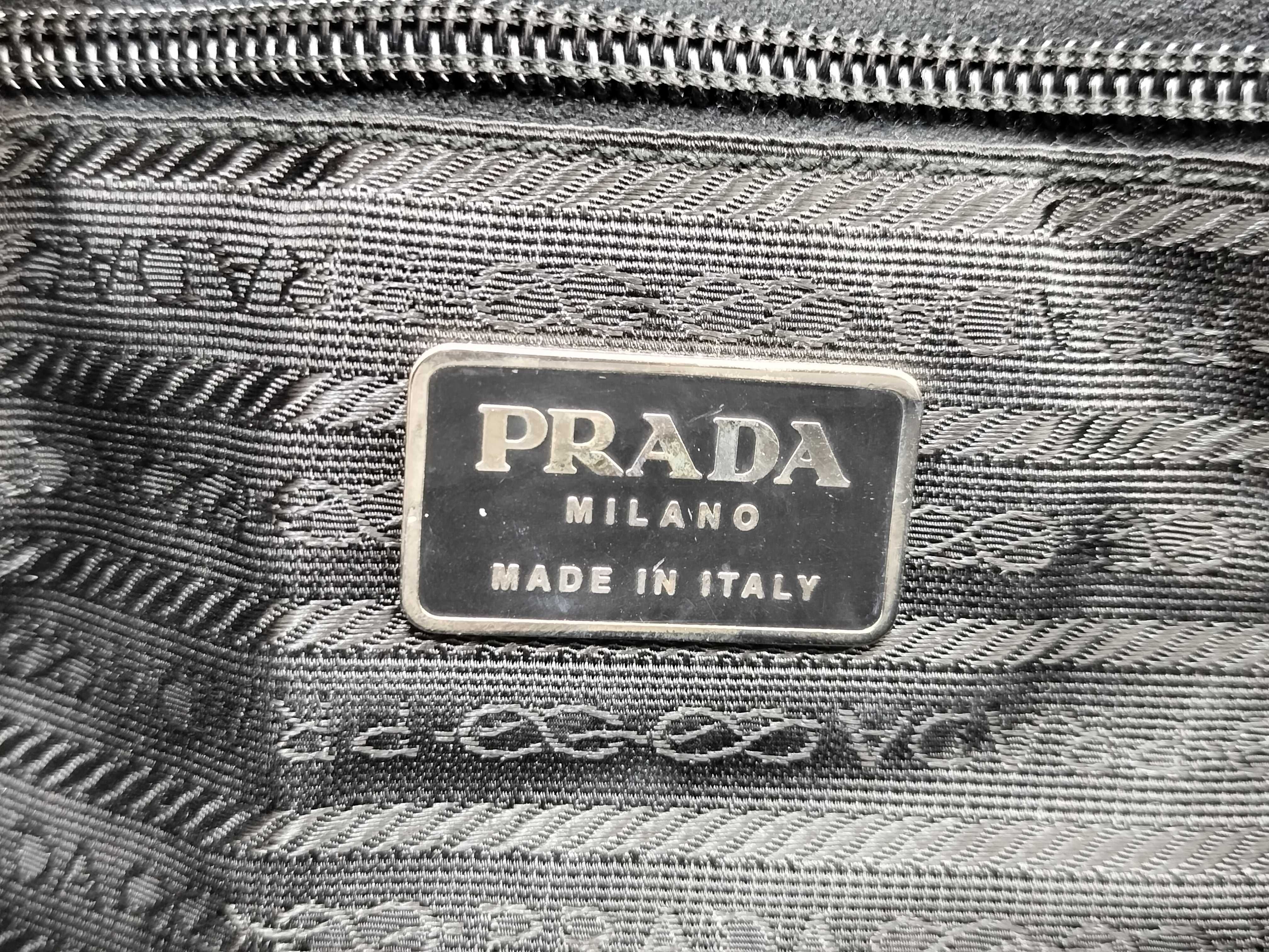 Nylon Prada Nylon x Leather Black Tote Bag — view 13
