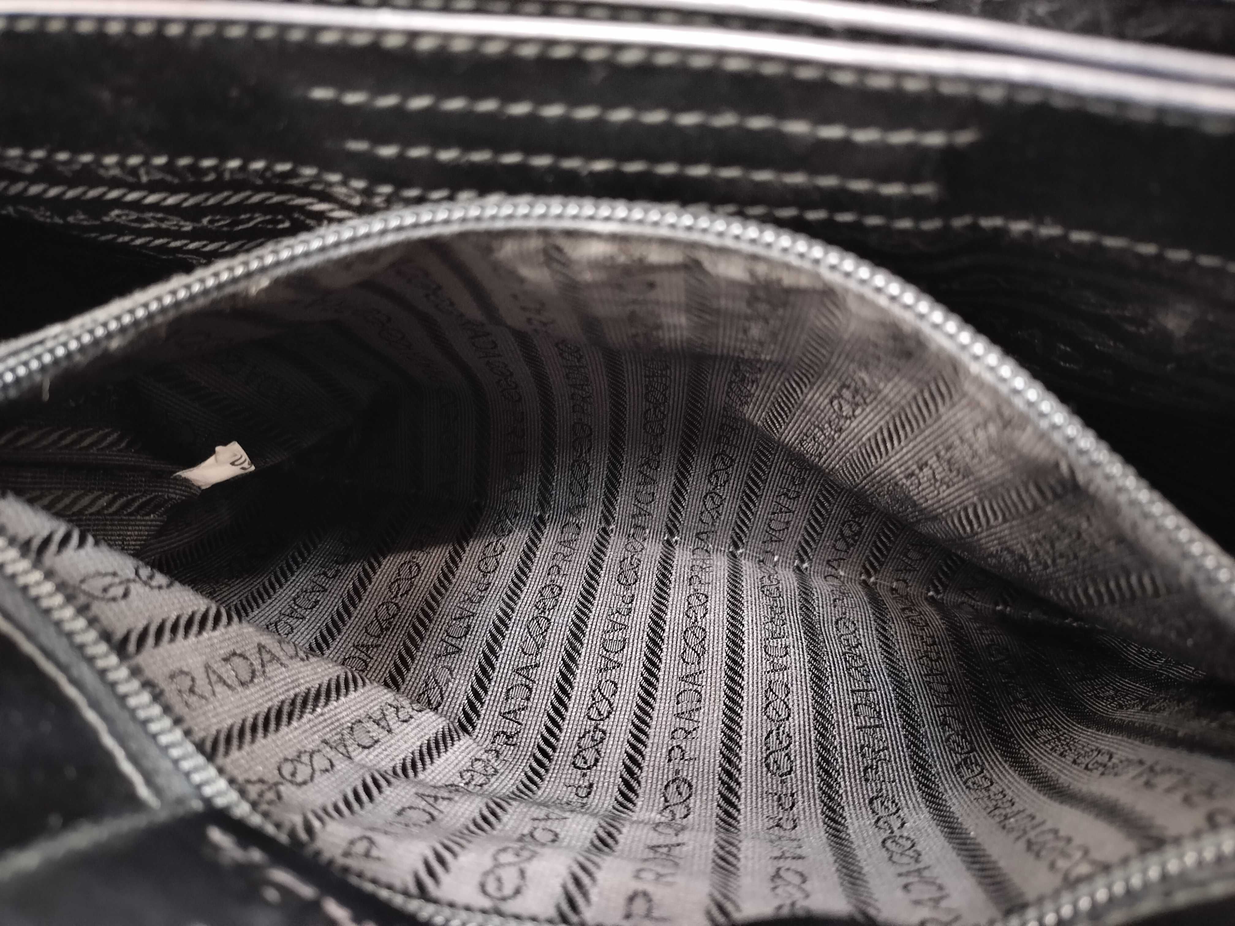 Nylon Prada Nylon x Leather Black Tote Bag — view 15