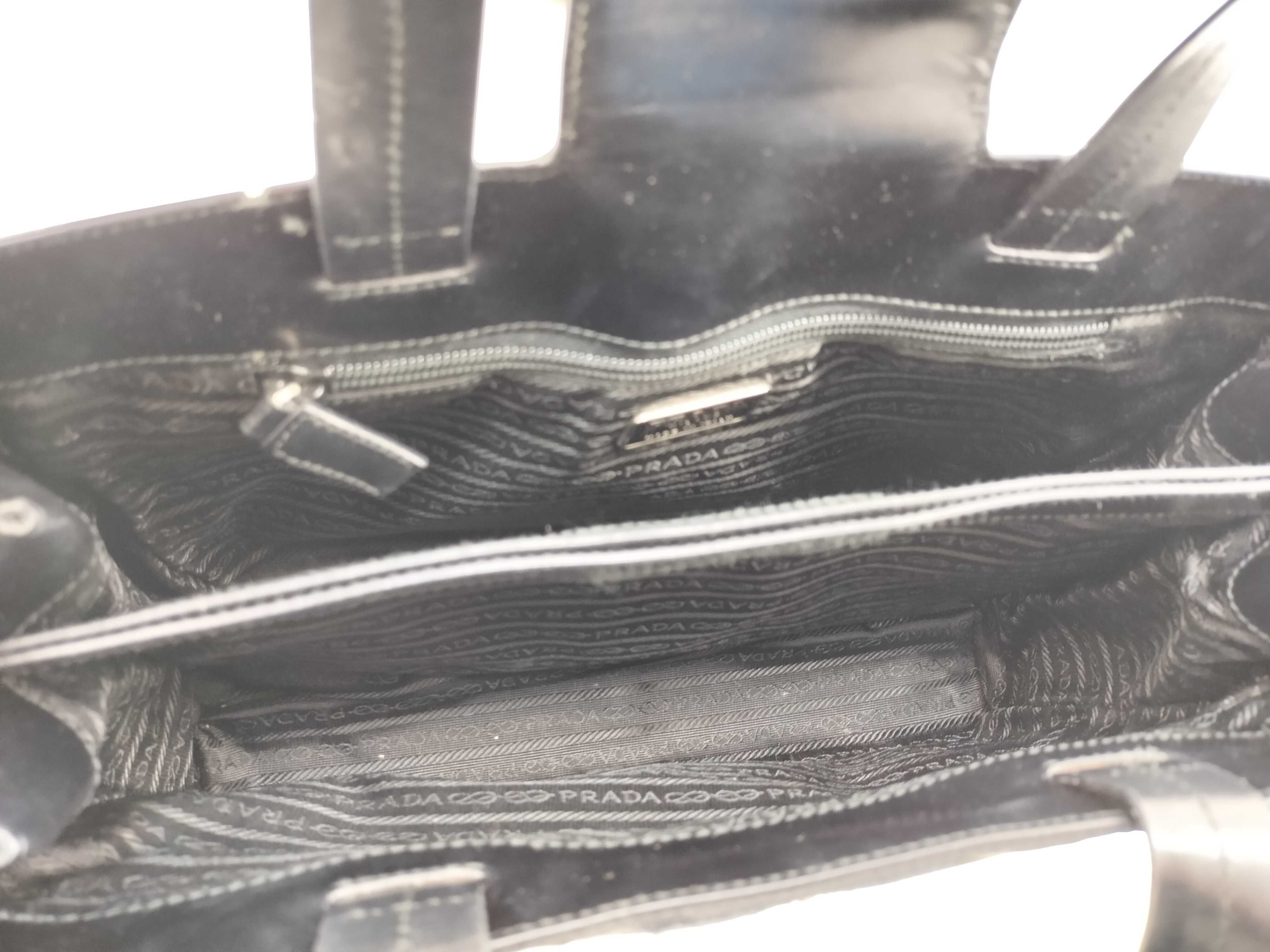 Nylon Prada Nylon x Leather Black Tote Bag — view 9
