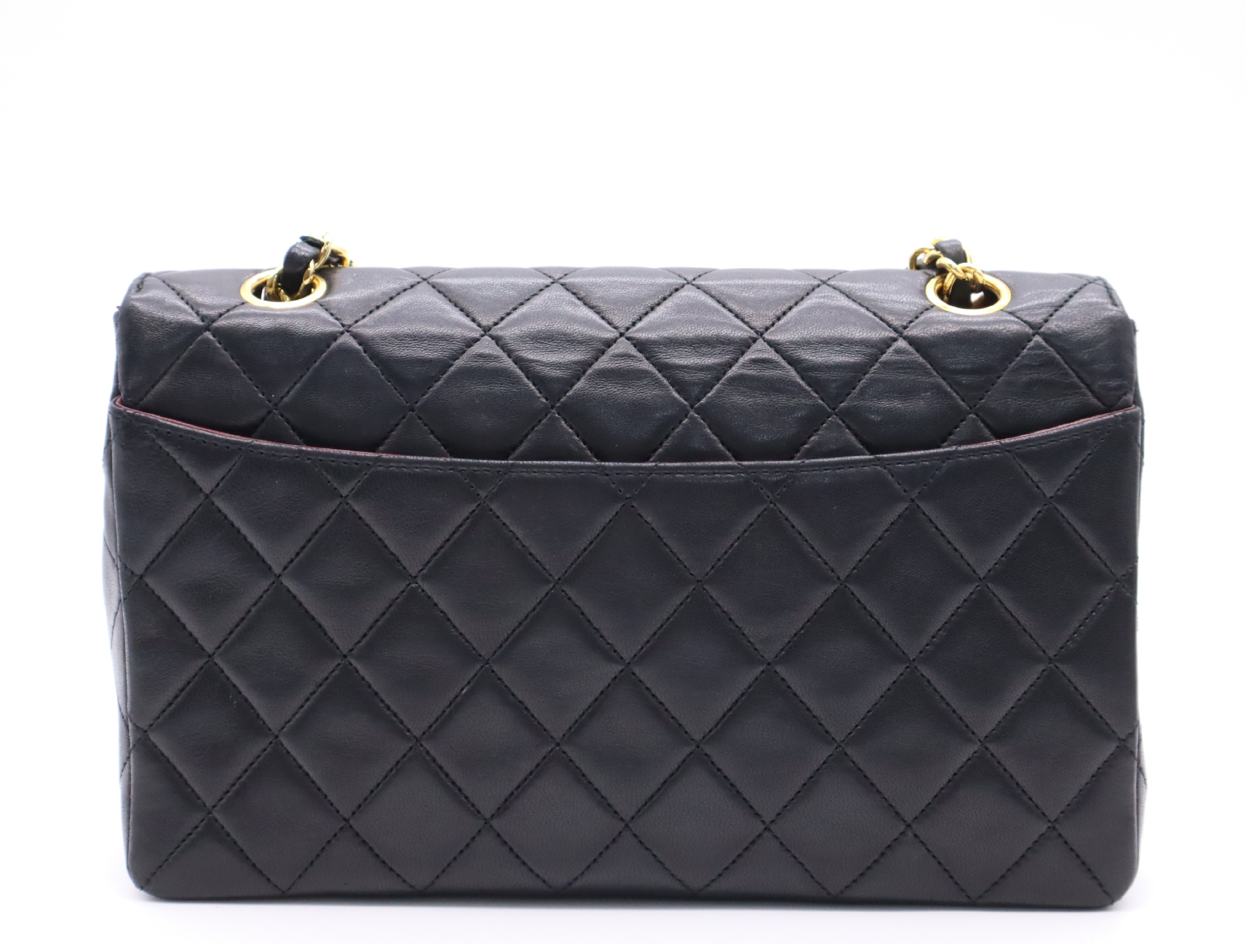 Lambskin Matelassé 24 S Flap Double Chain Turnlock Chain Shoulder Bag Black Gold Hardware with Pouch and Card, Seal Included 1473705 Shoulder Bag — view 2