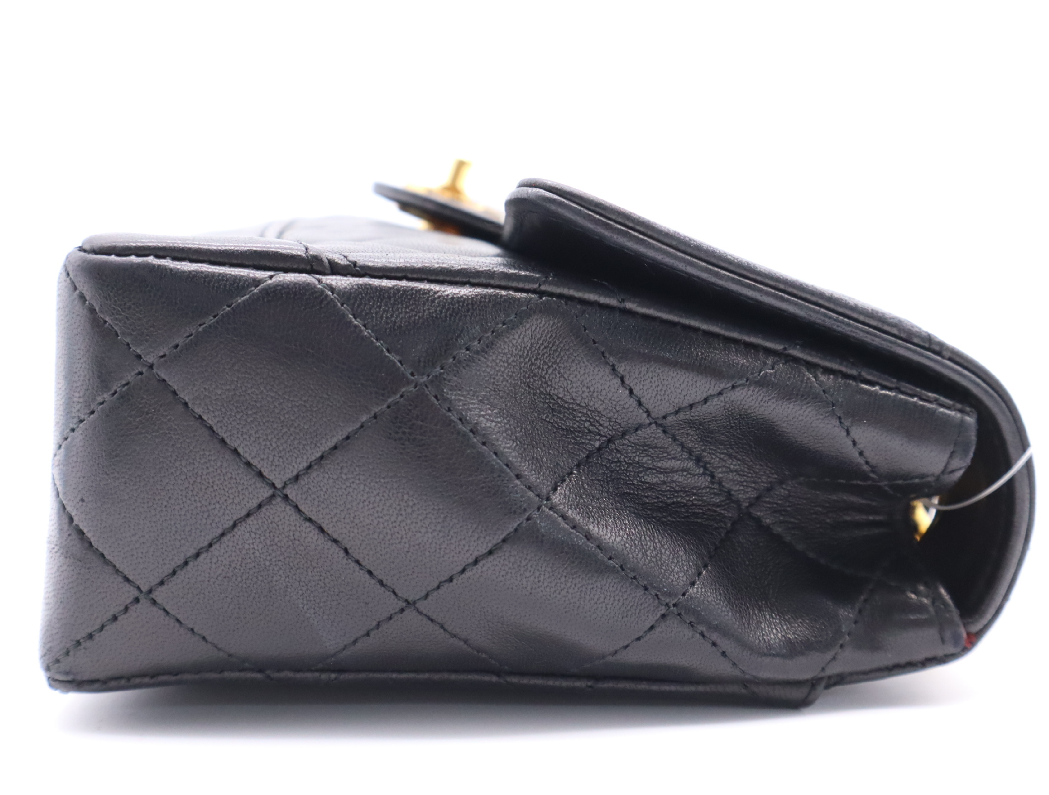 Lambskin Matelassé 24 S Flap Double Chain Turnlock Chain Shoulder Bag Black Gold Hardware with Pouch and Card, Seal Included 1473705 Shoulder Bag — view 5