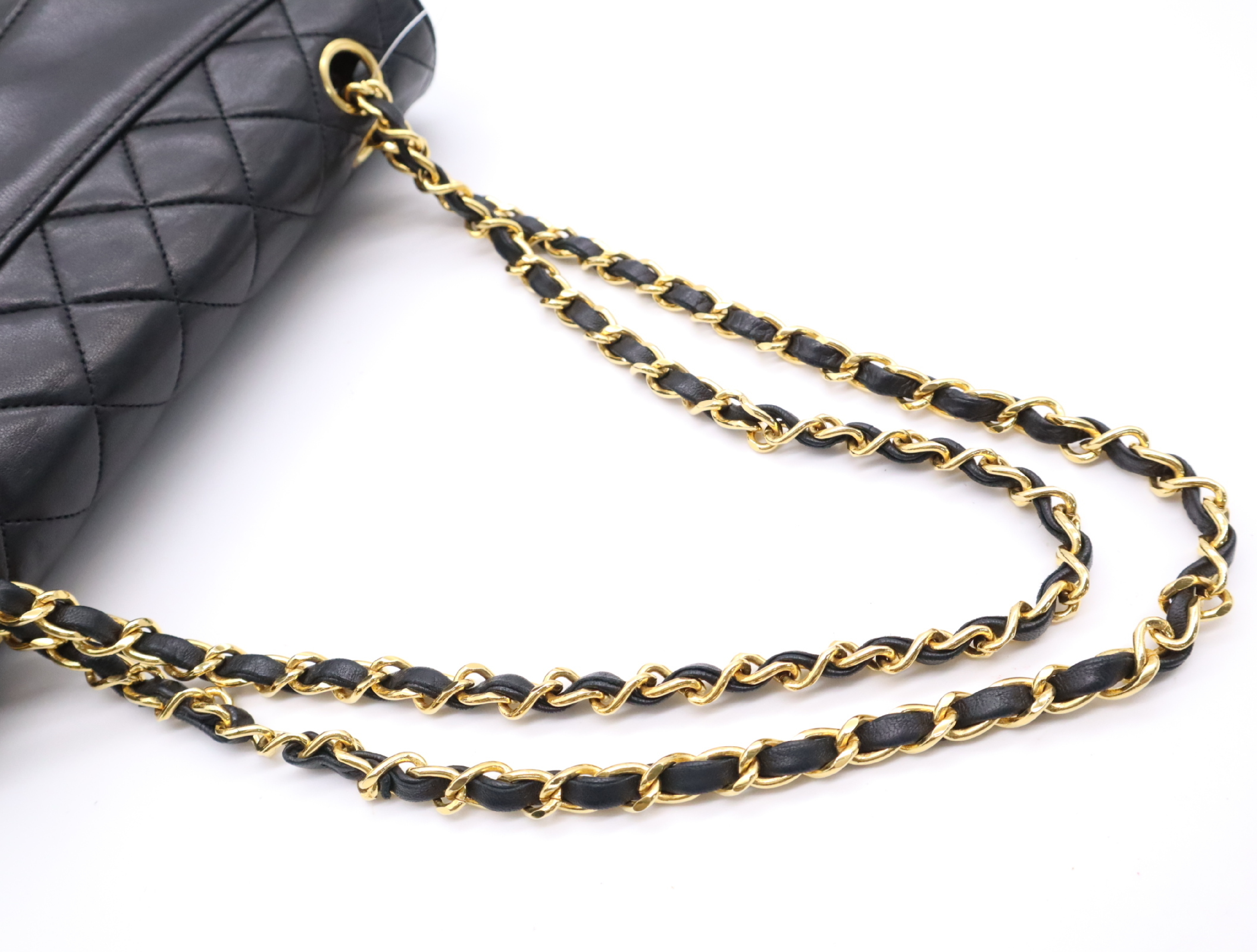 Lambskin Matelassé 24 S Flap Double Chain Turnlock Chain Shoulder Bag Black Gold Hardware with Pouch and Card, Seal Included 1473705 Shoulder Bag — view 10