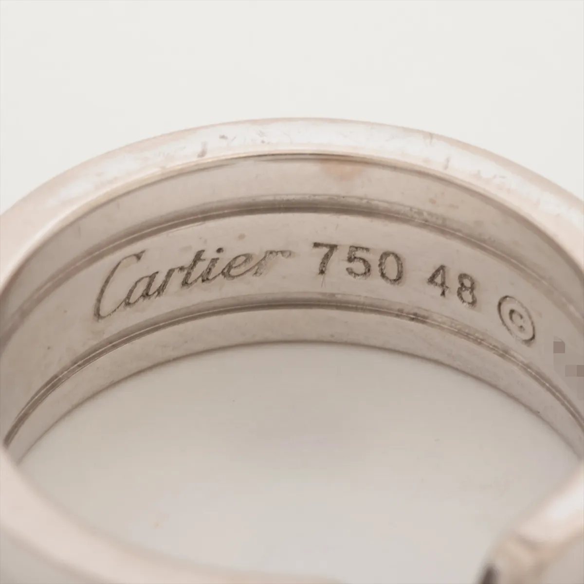 C2 Ring 750(WG) 7.4g 48 CO0240 Damaged Hallmark Crushed — view 3