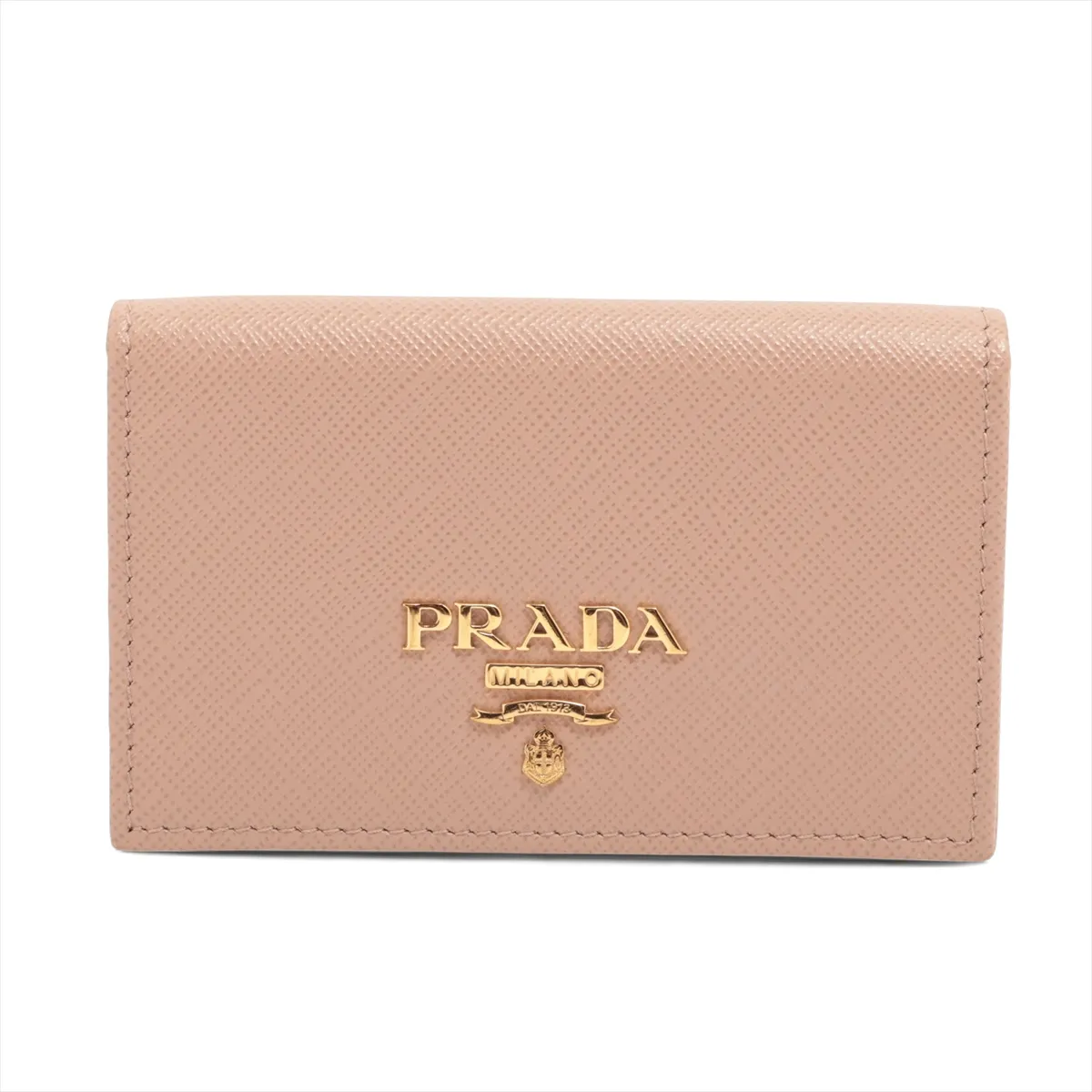 Saffiano Metal Leather Card Case Pink