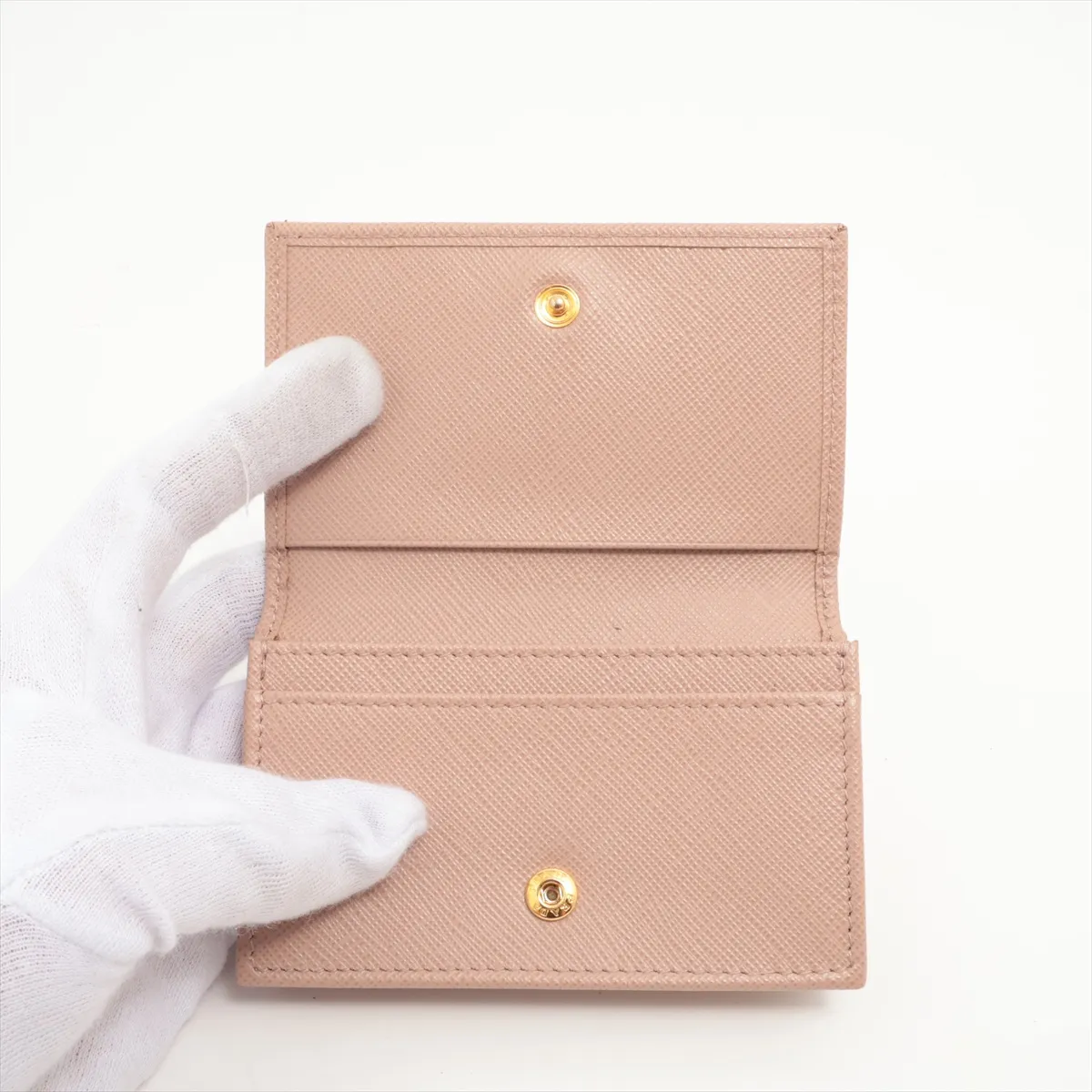 Saffiano Metal Leather Card Case Pink — view 3