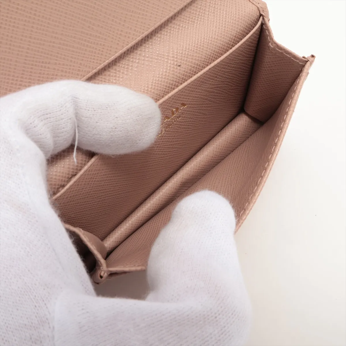 Saffiano Metal Leather Card Case Pink — view 4