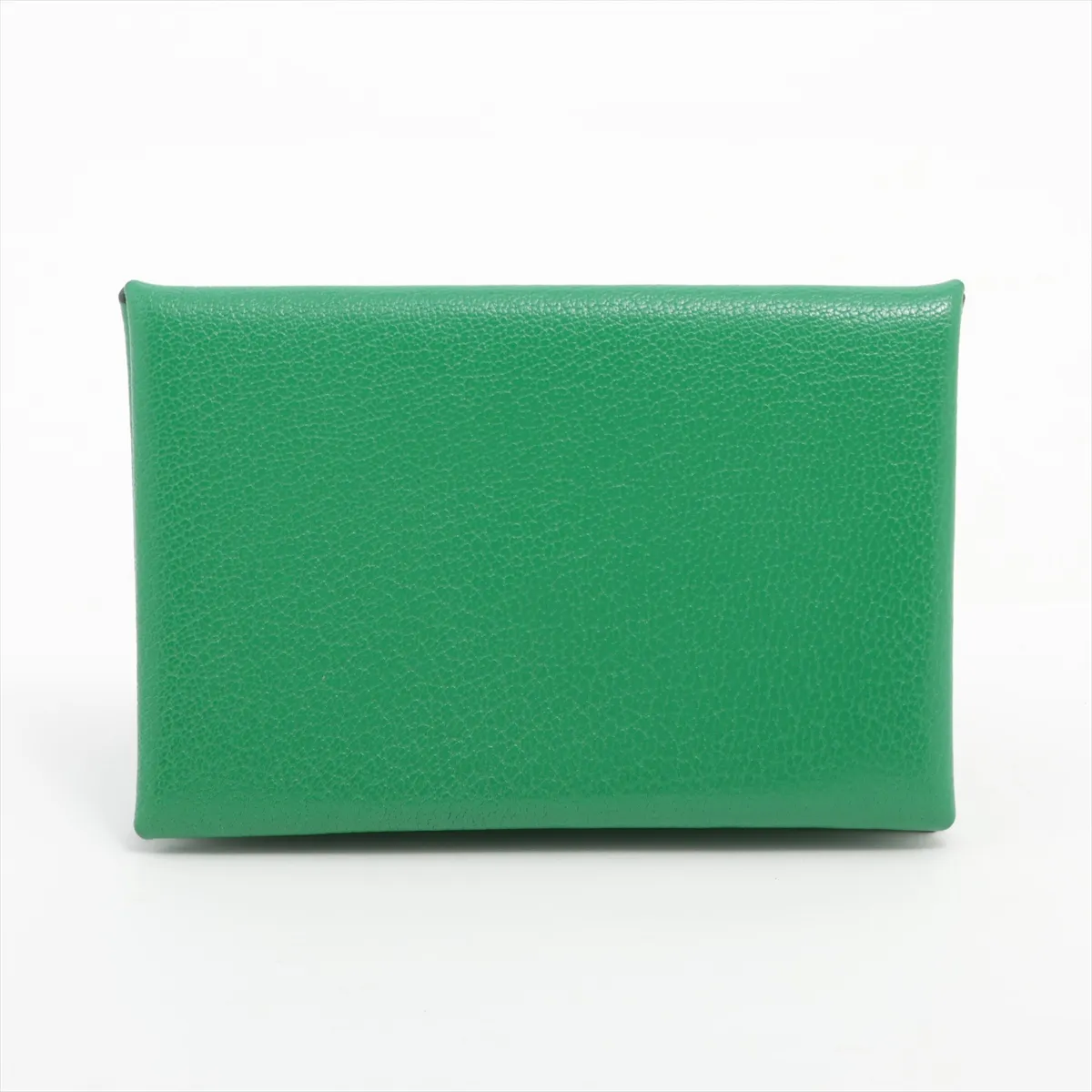 Calvi Chevre Mysore Card Case, Green, Silver Hardware, W: 2024 — view 2