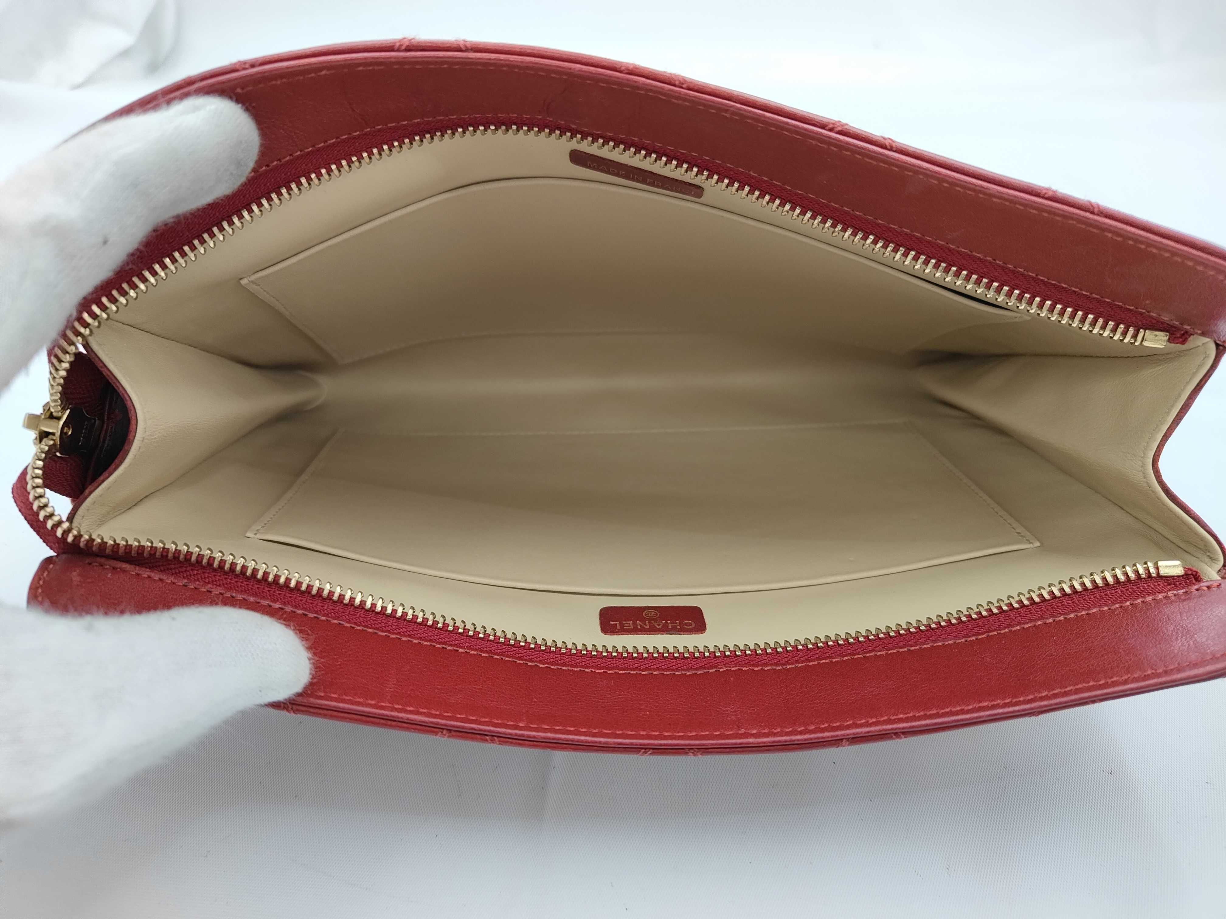 Matelassé Lambskin Clutch Bag with Gold and Silver Hardware — view 6