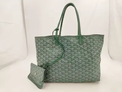 PM PVC x Leather Tote Bag, Green Tote Bag
