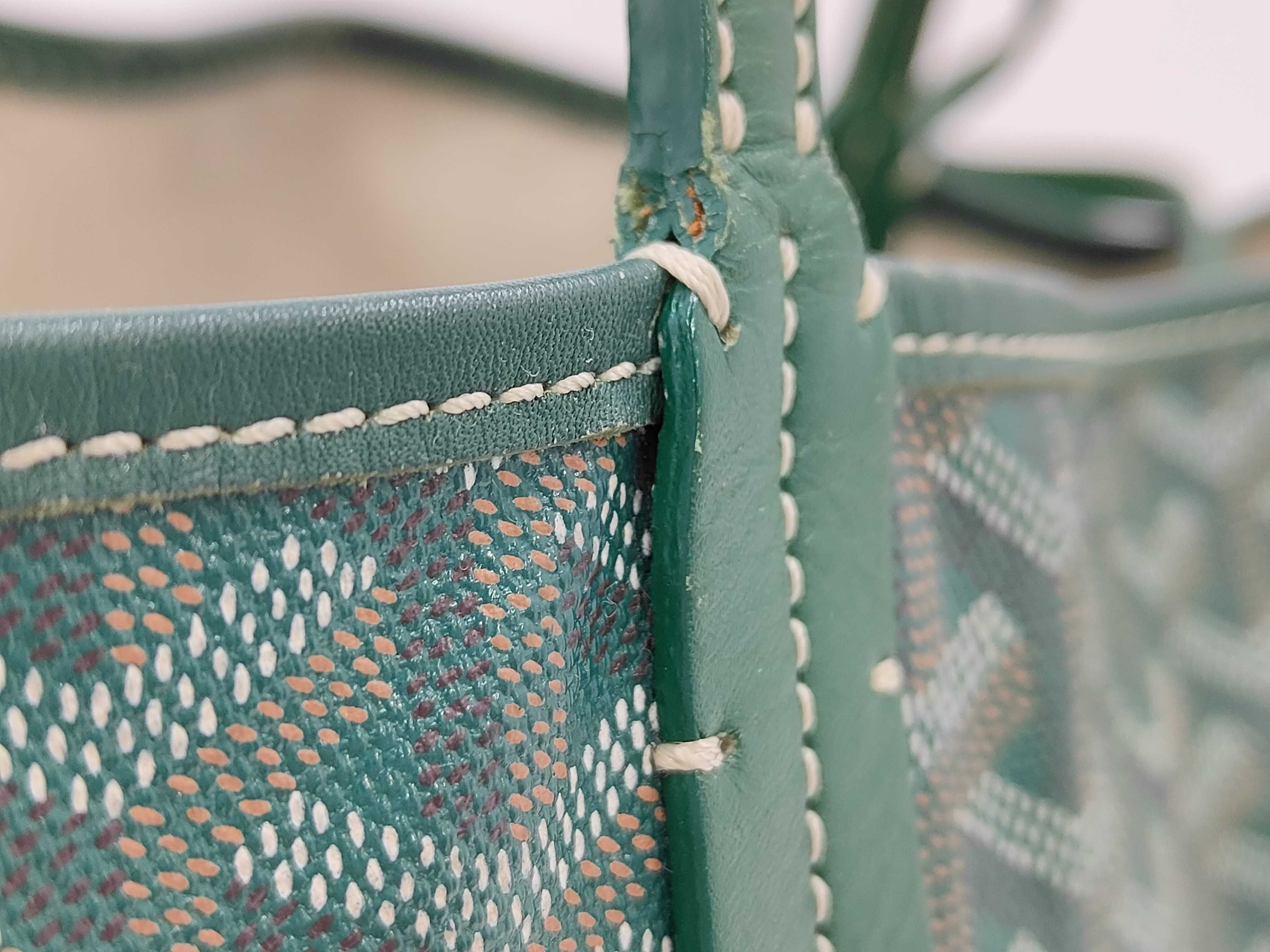 PM PVC x Leather Tote Bag, Green Tote Bag — view 3