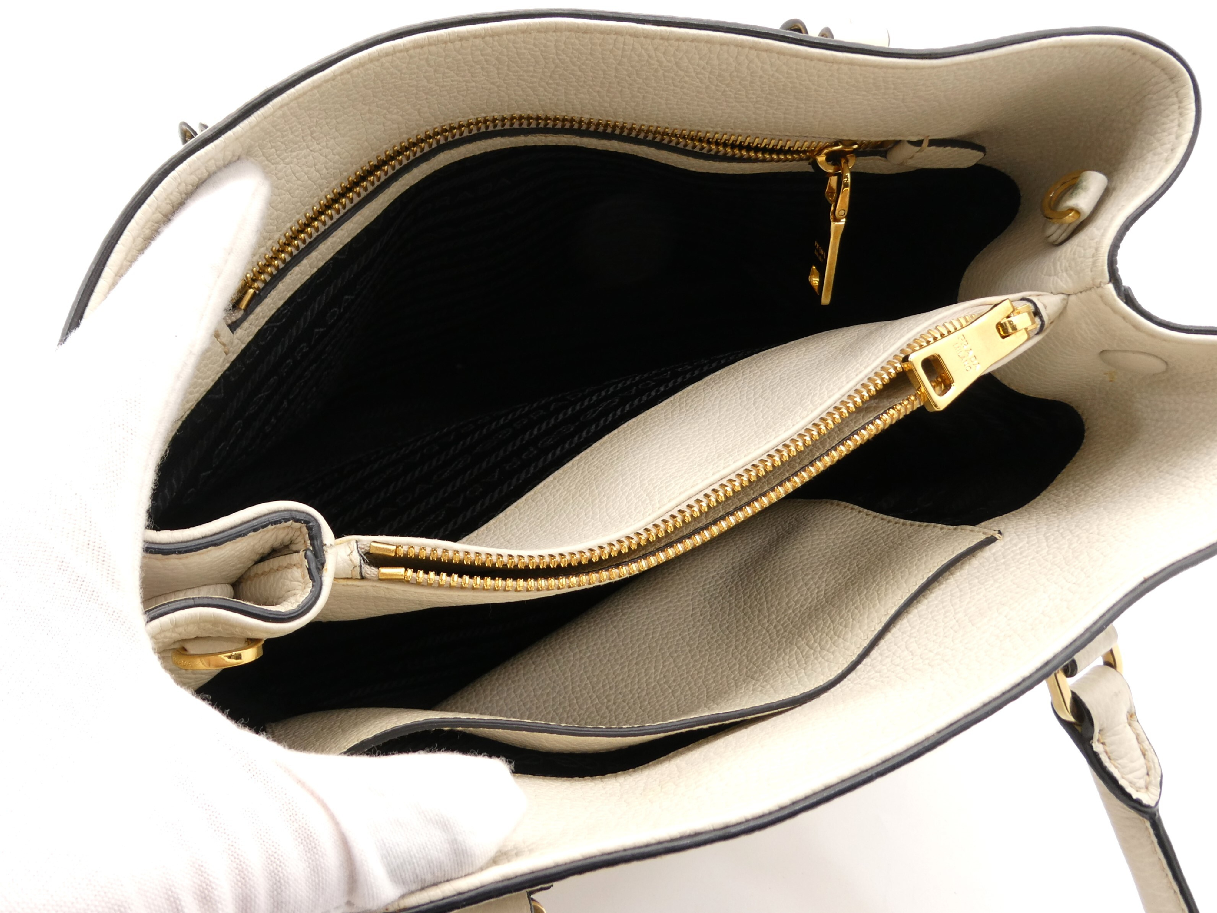 1BA239 Logo Leather 2-Way Handbag — view 7