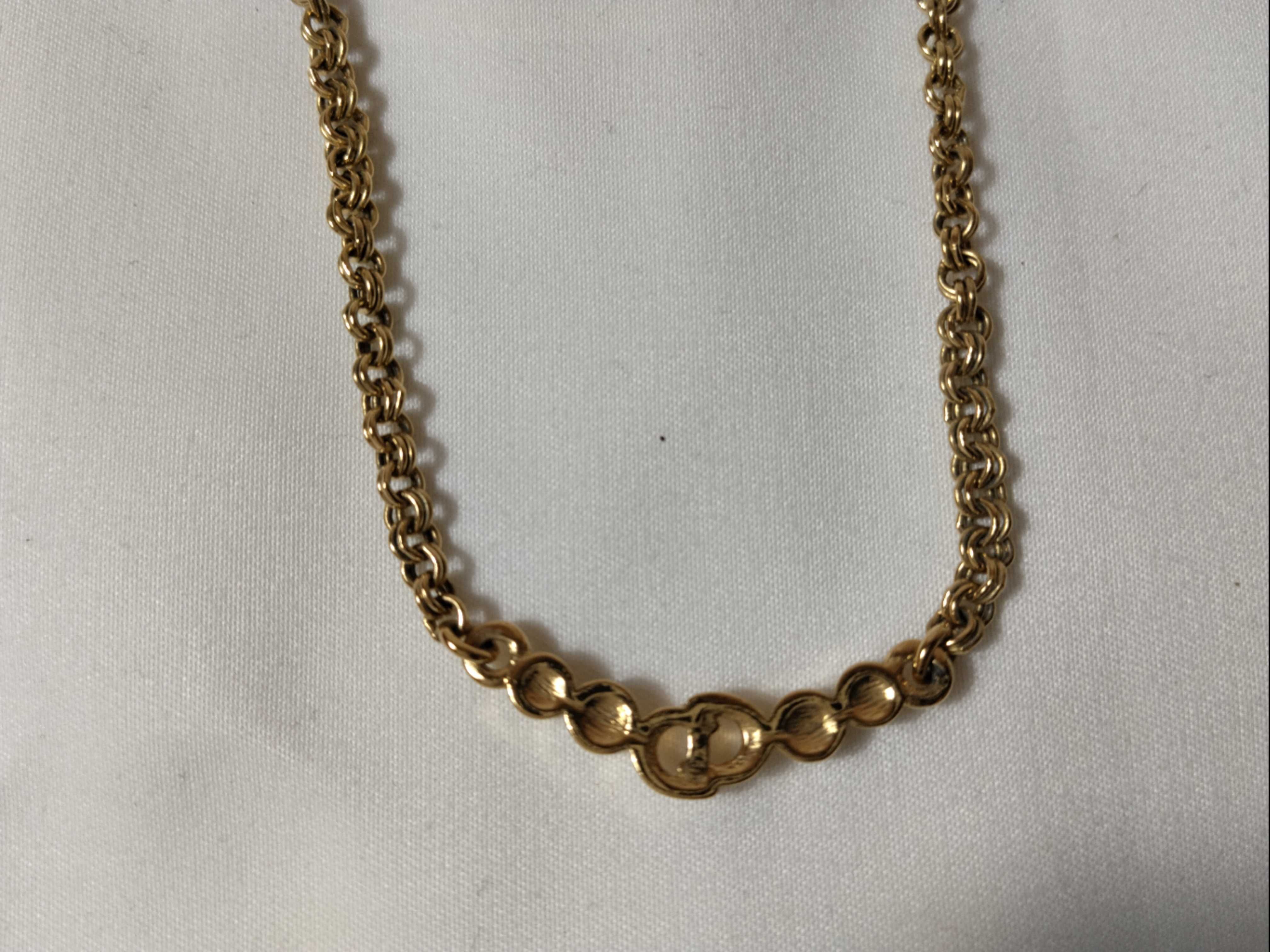 Vintage CD Logo Rhinestone Necklace — view 2